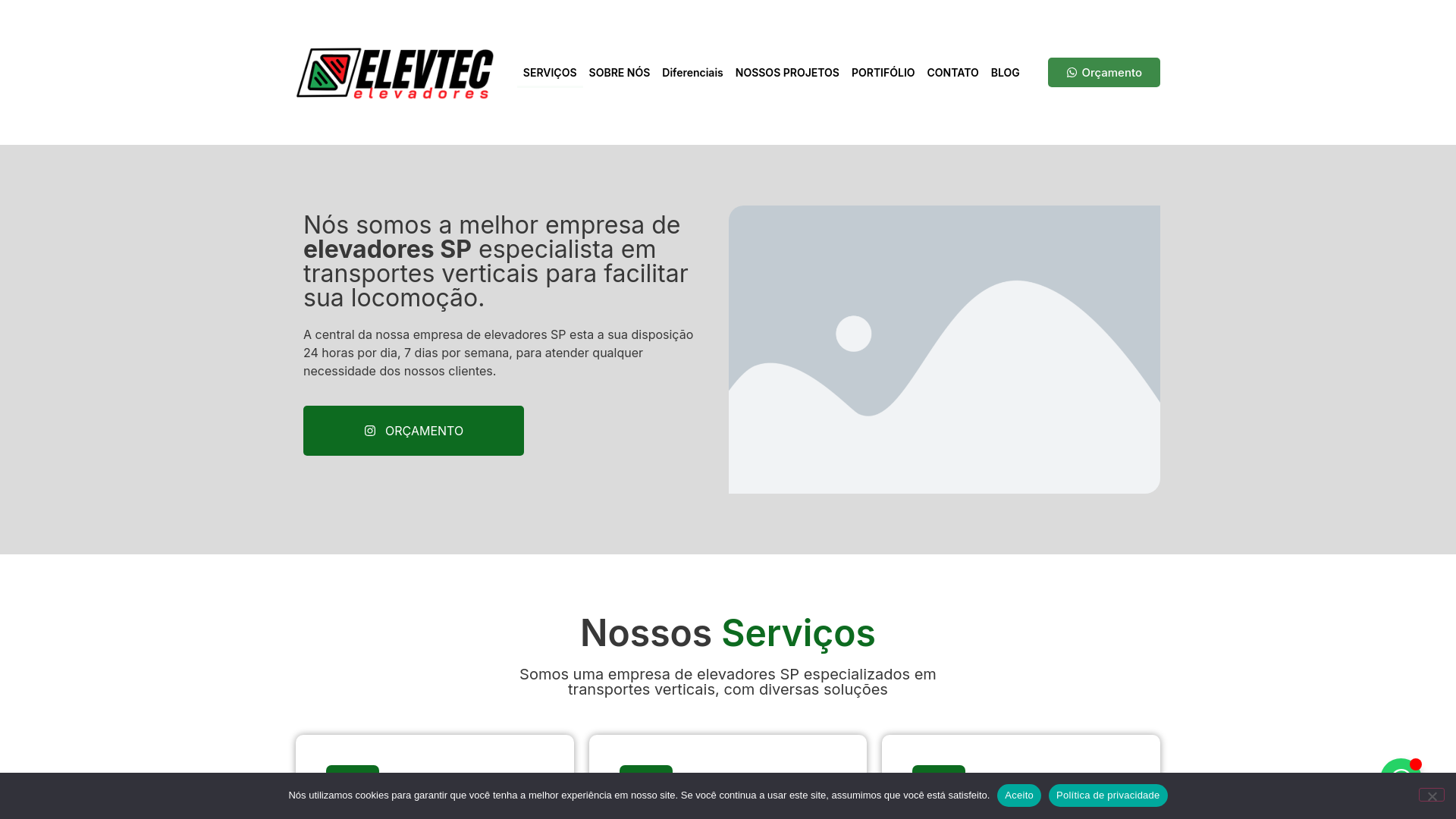 website screenshot of https://escolhaseguraimoveis.com.br/