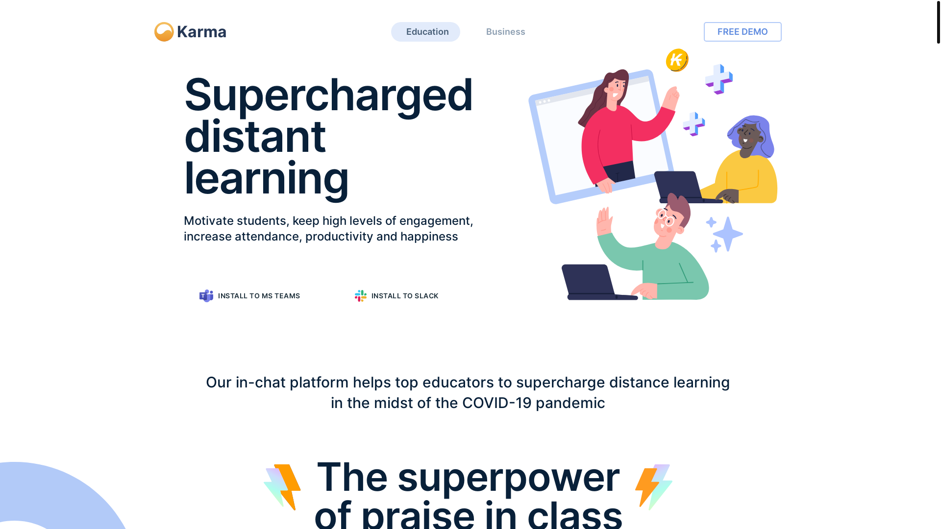 website screenshot of https://karma-education.pages.dev/
