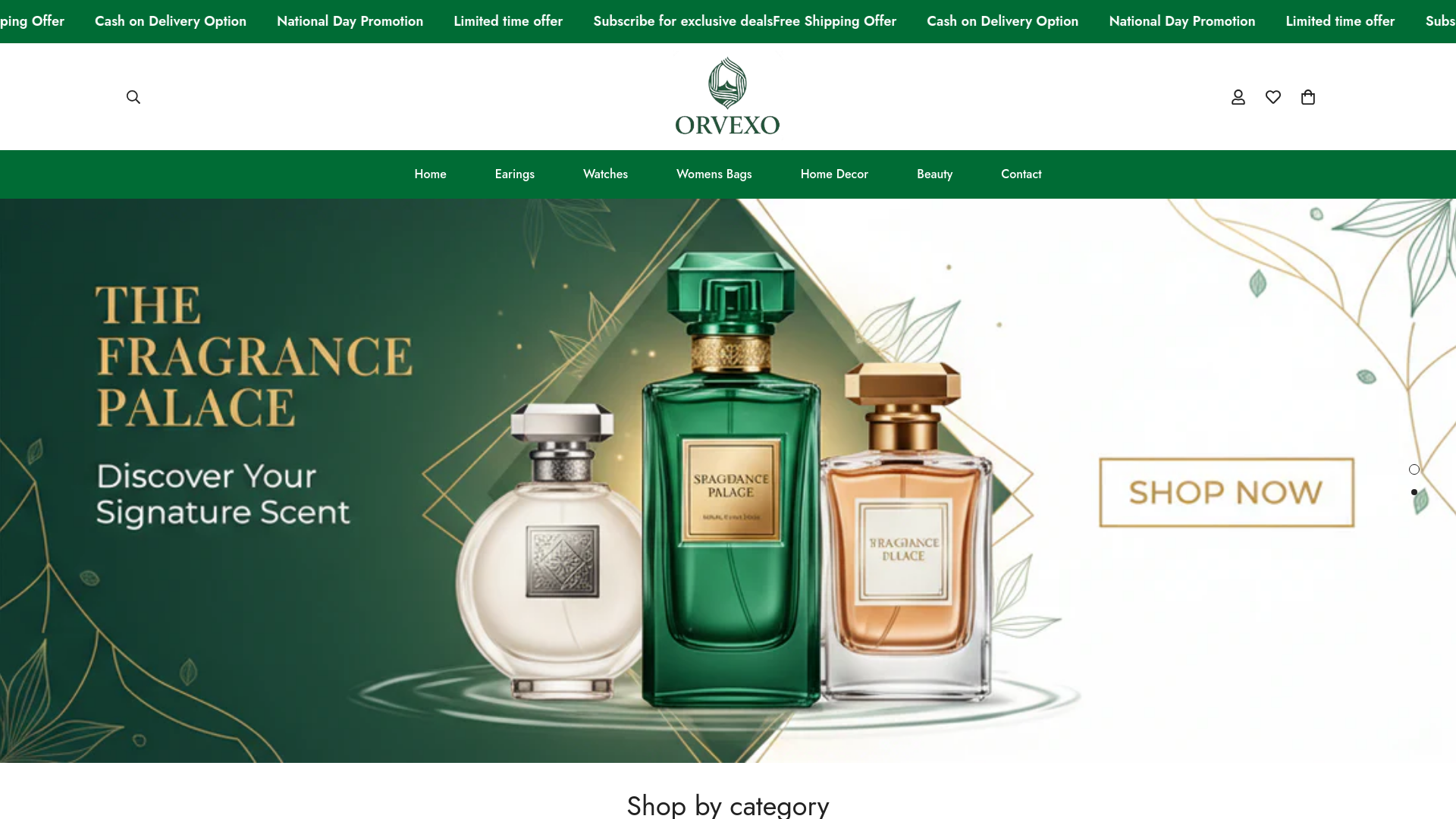 website screenshot of https://orvexo.store/