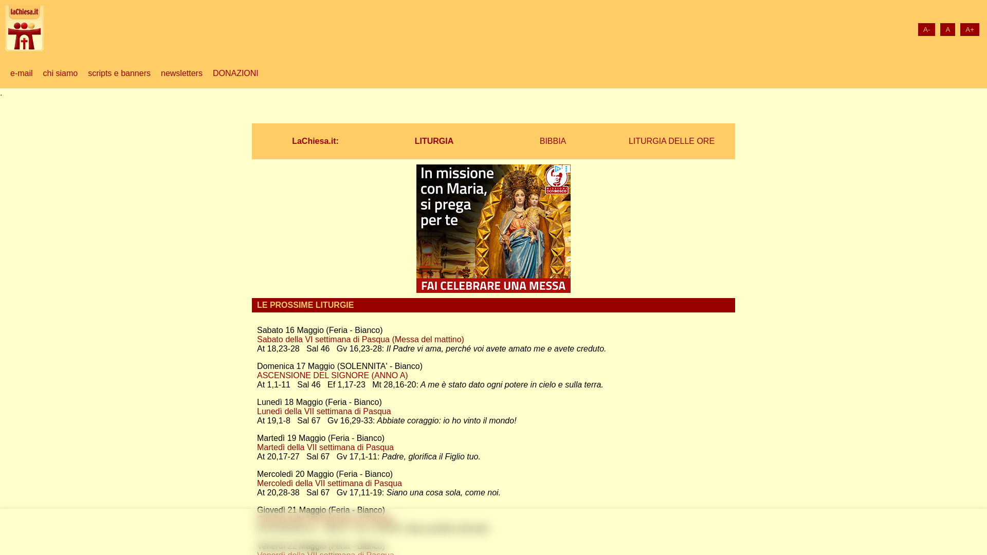 website screenshot of https://lachiesa.it