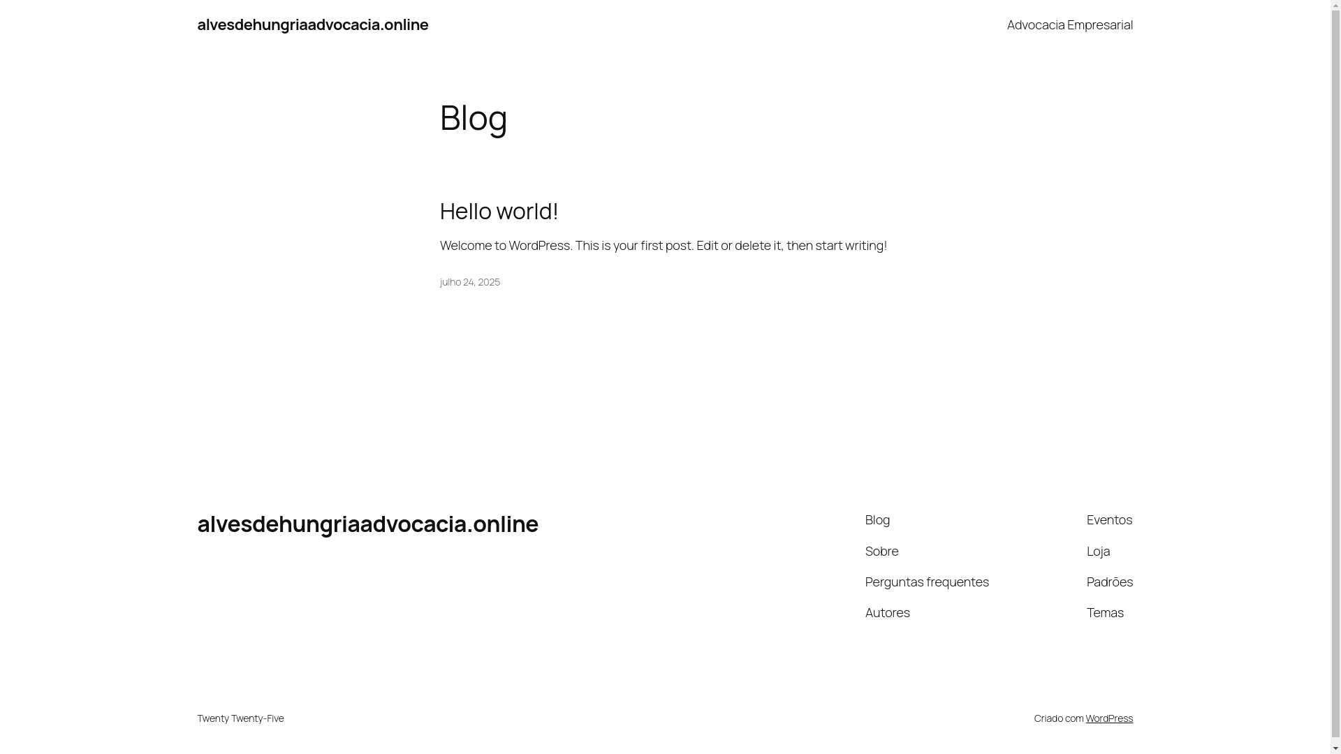 website screenshot of https://alvesdehungriaadvocacia.online/