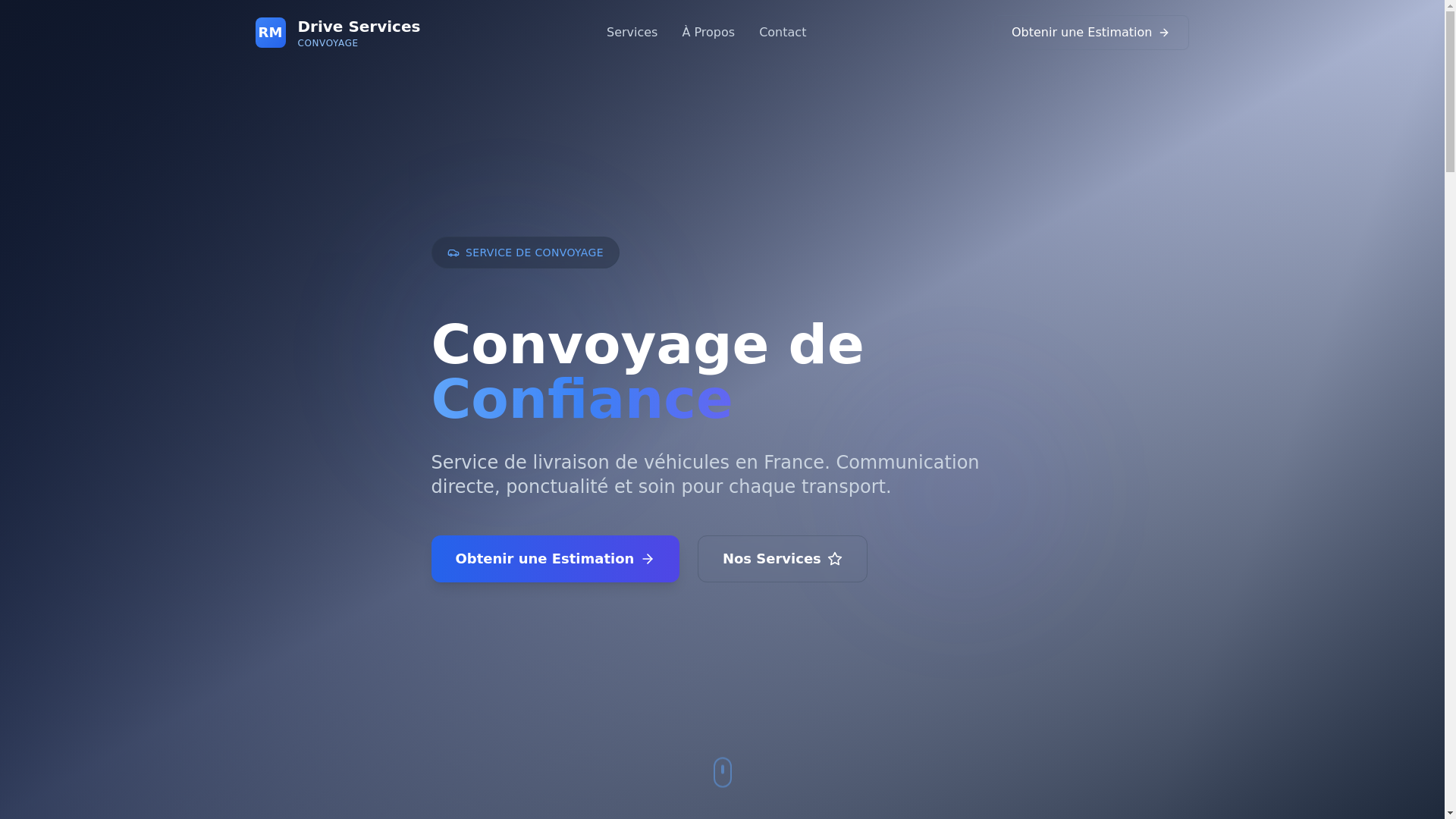 website screenshot of https://rmdriveservices.com/
