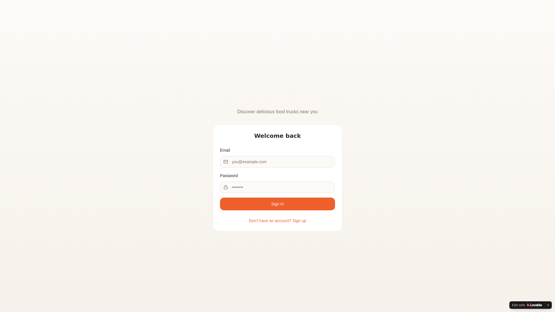website screenshot of https://foodiefinder.dev/