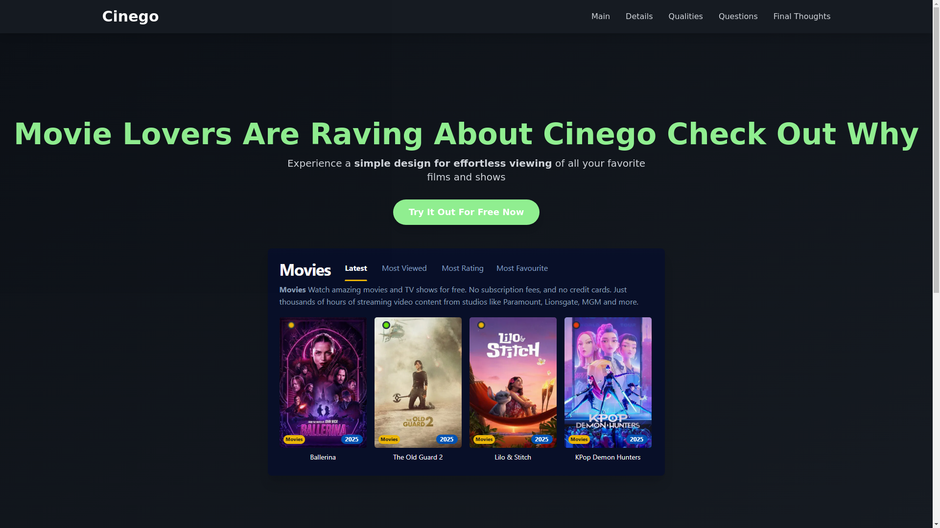 website screenshot of https://cinego-n2k4.pages.dev/