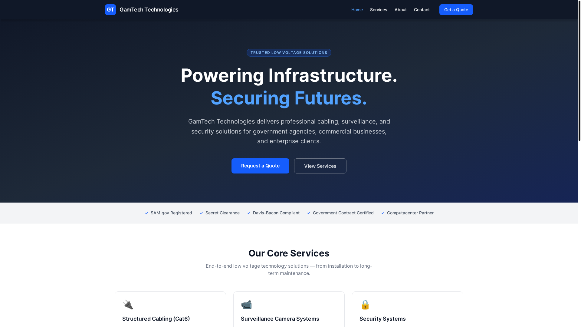 website screenshot of https://gamtech.pages.dev/