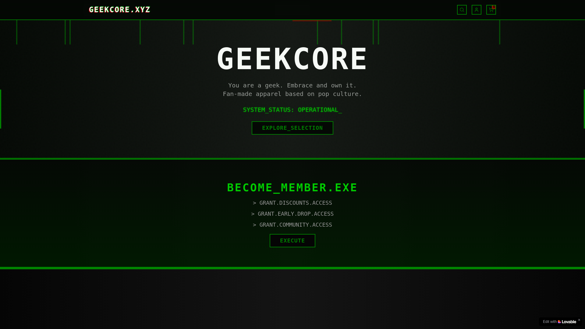 website screenshot of https://geekcore.xyz/