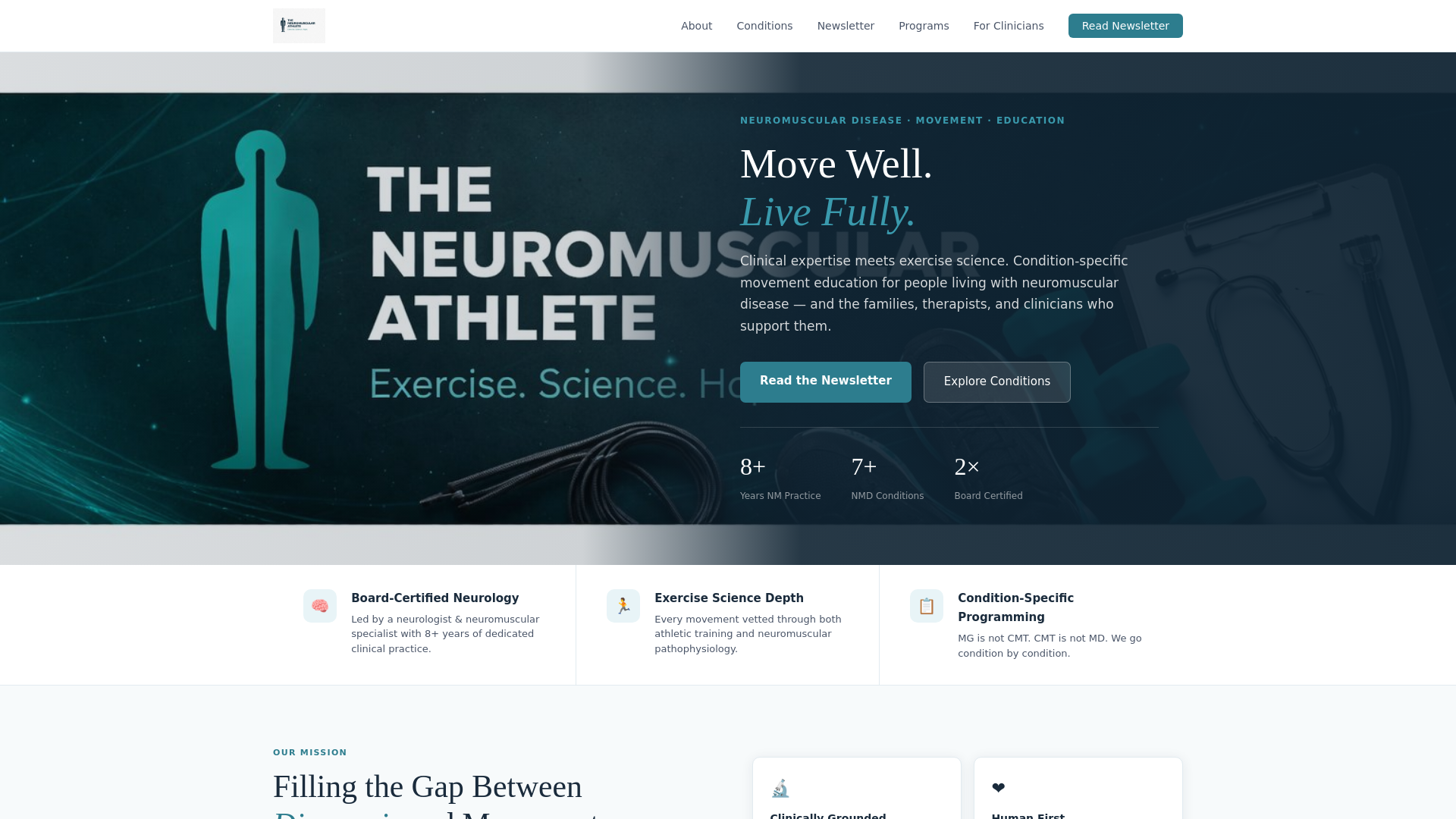 website screenshot of https://neuromuscularathlete.com