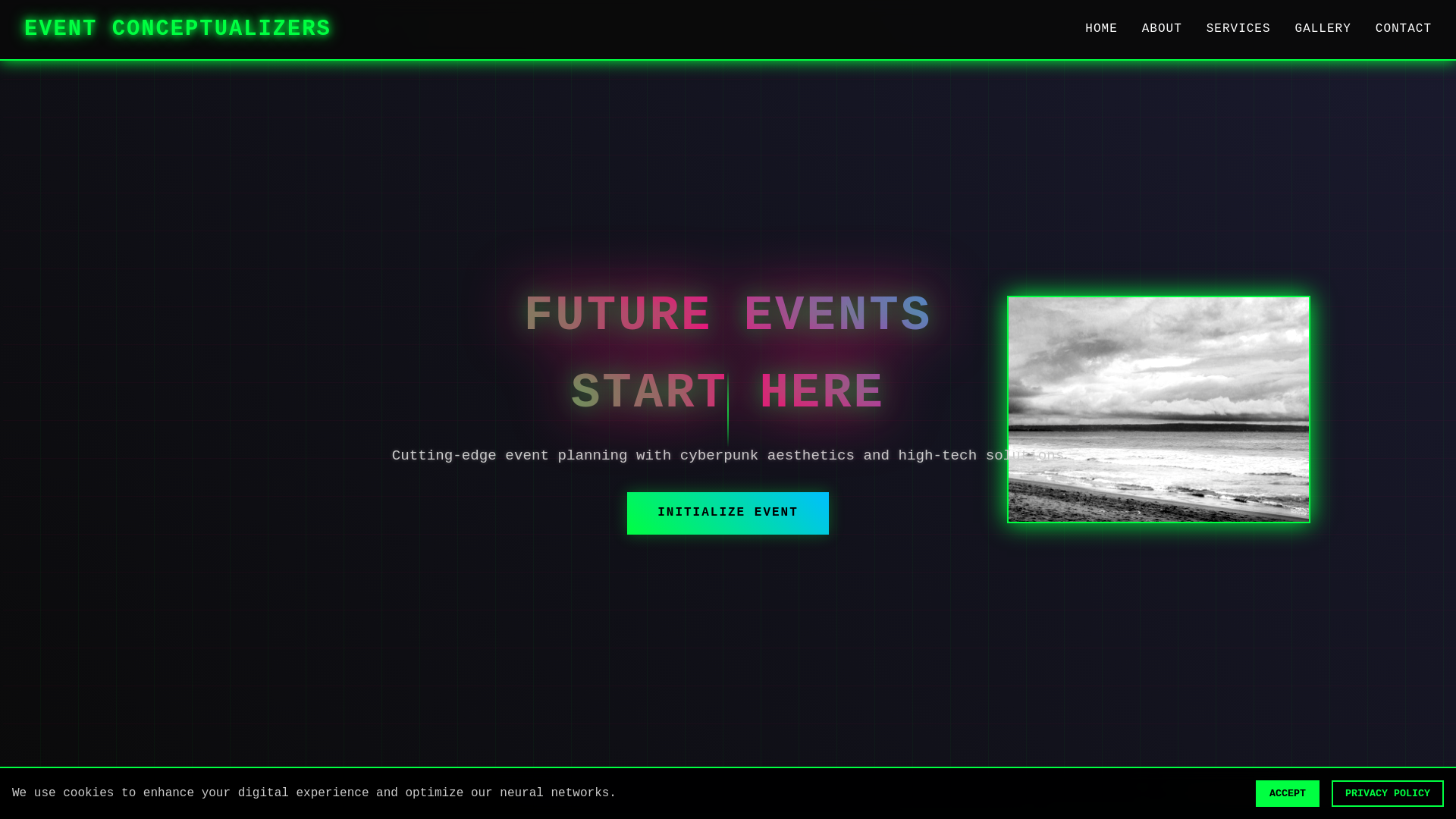 website screenshot of https://eventconceptualizers.click