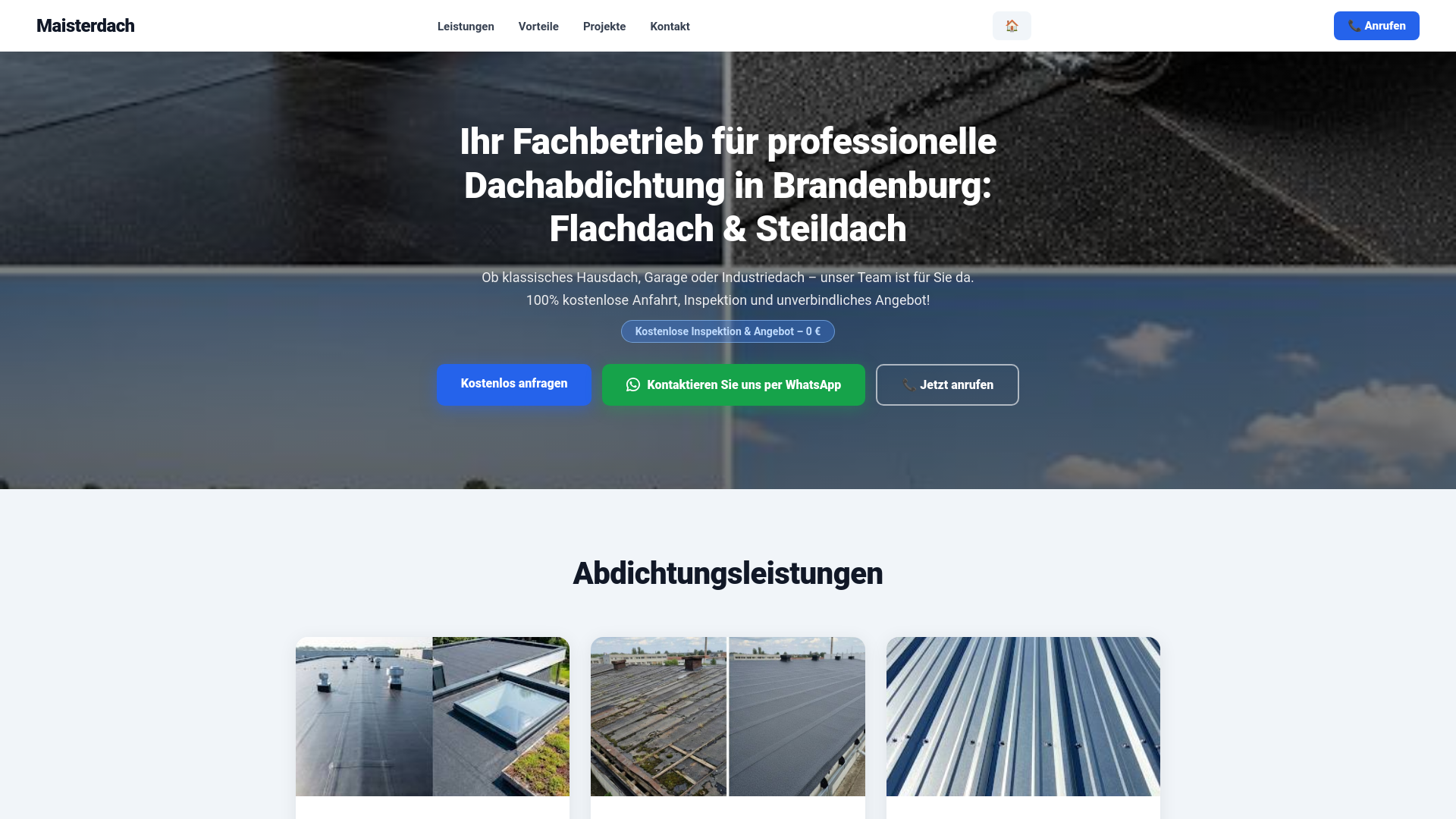 website screenshot of https://dachabdicht.de/