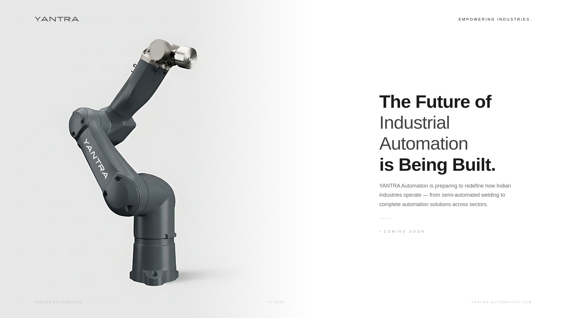 website screenshot of https://yantra-automation.com/