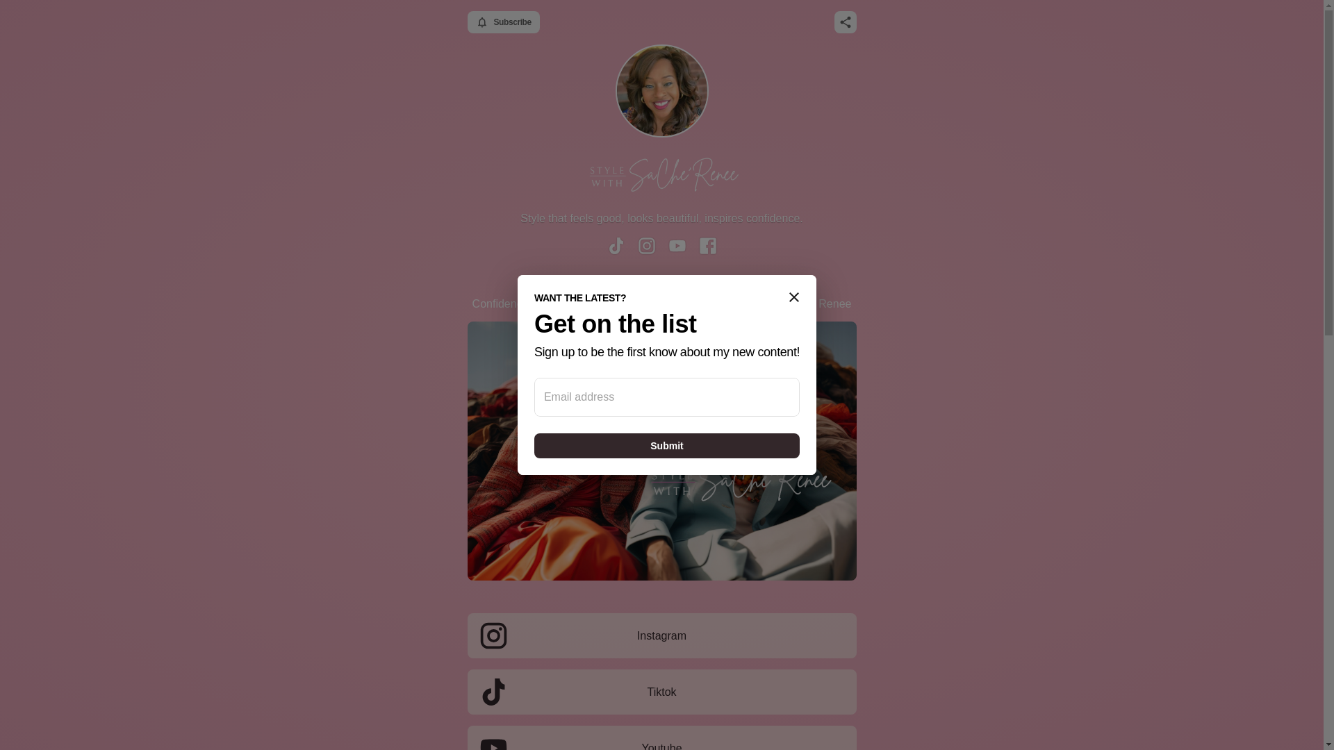 website screenshot of https://stylewithsacherenee.com/