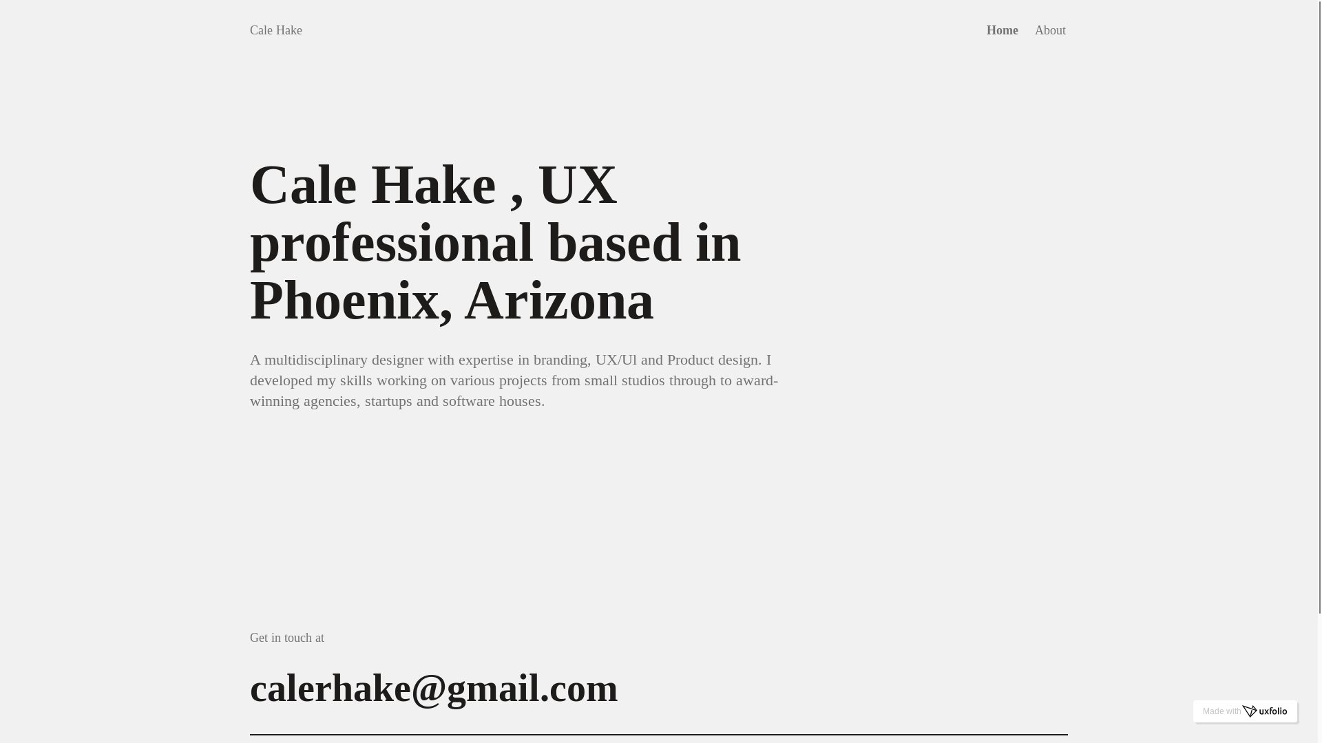 website screenshot of https://calehake.com/
