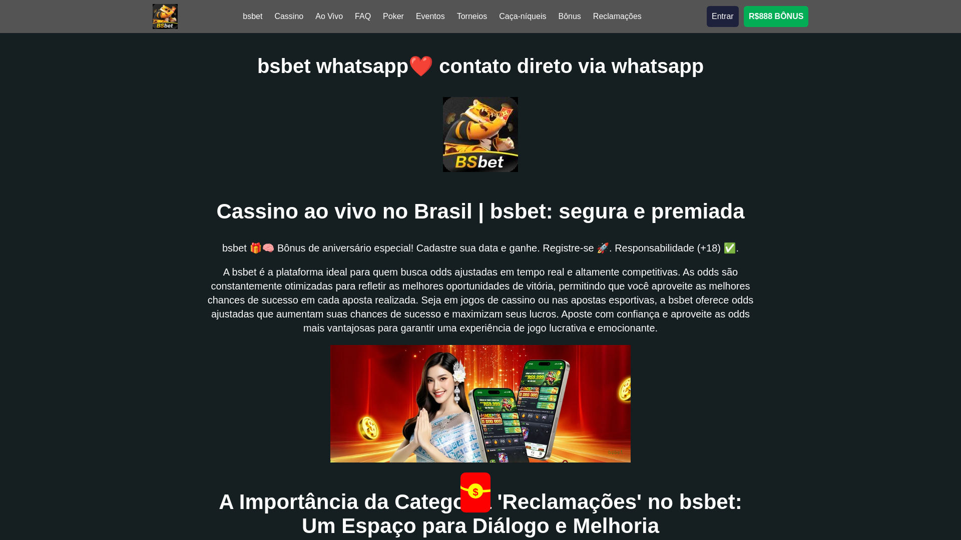 website screenshot of https://bsbets6.com/