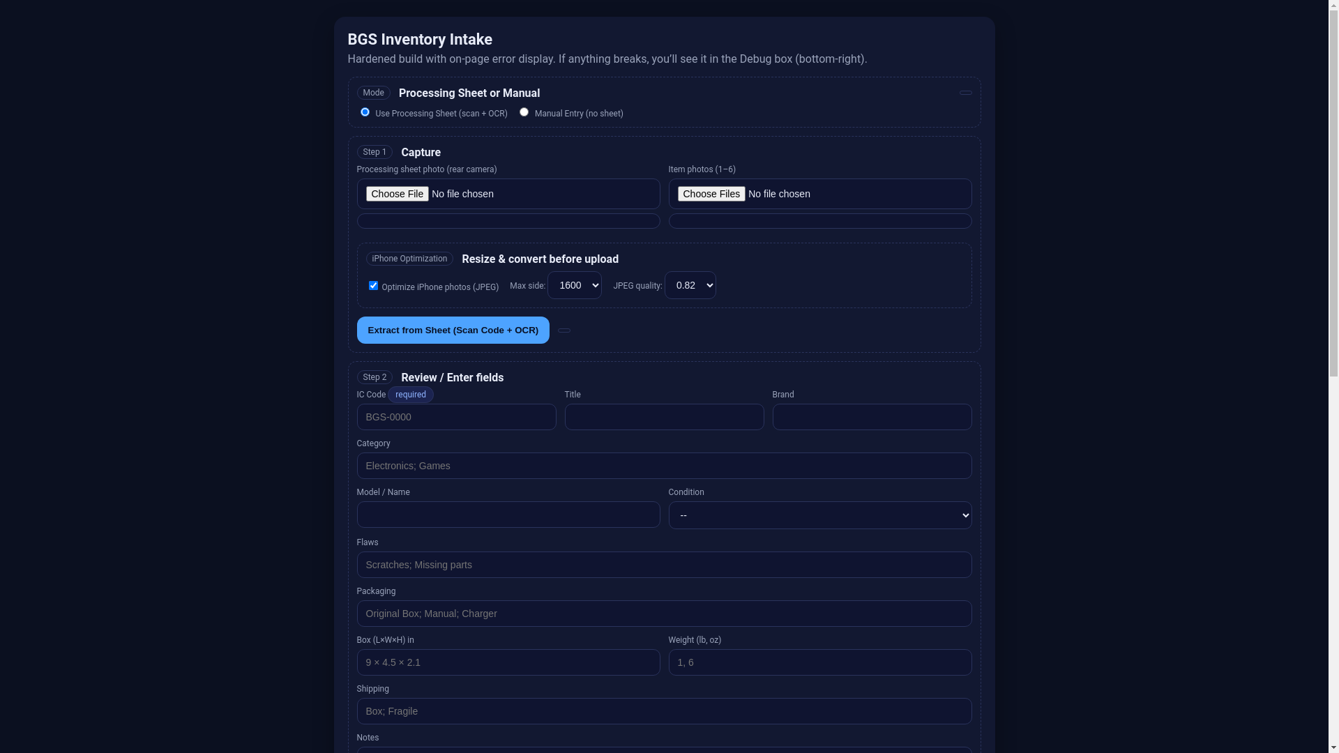 website screenshot of https://bgs-intake.pages.dev/