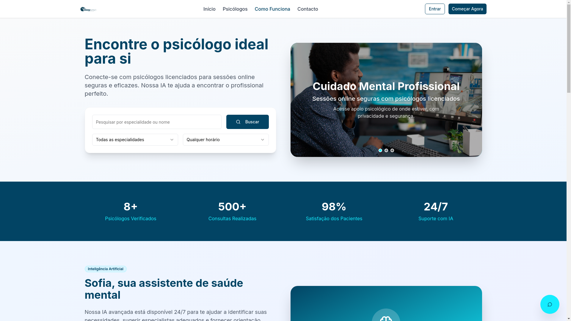 website screenshot of https://uxhumano.ao/