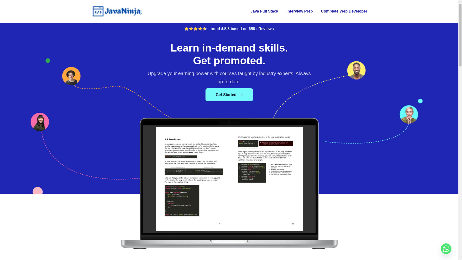 website screenshot of https://javaninja.in/
