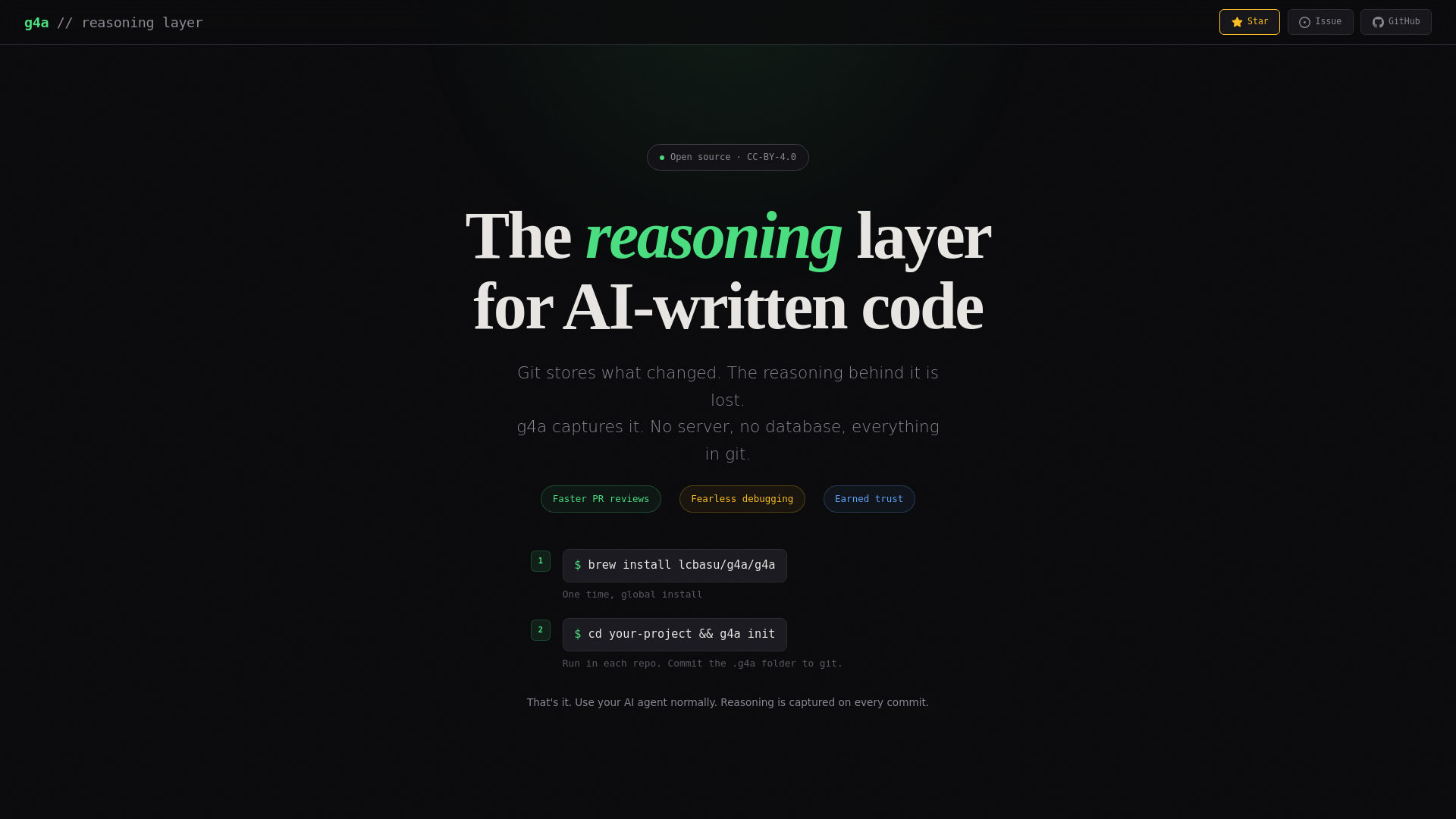 website screenshot of https://git4aiagents.com/