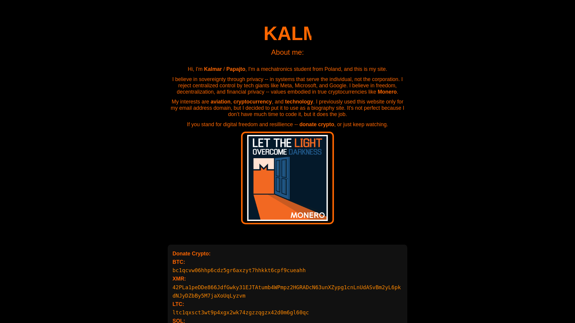 website screenshot of https://kalmarsus.pages.dev/