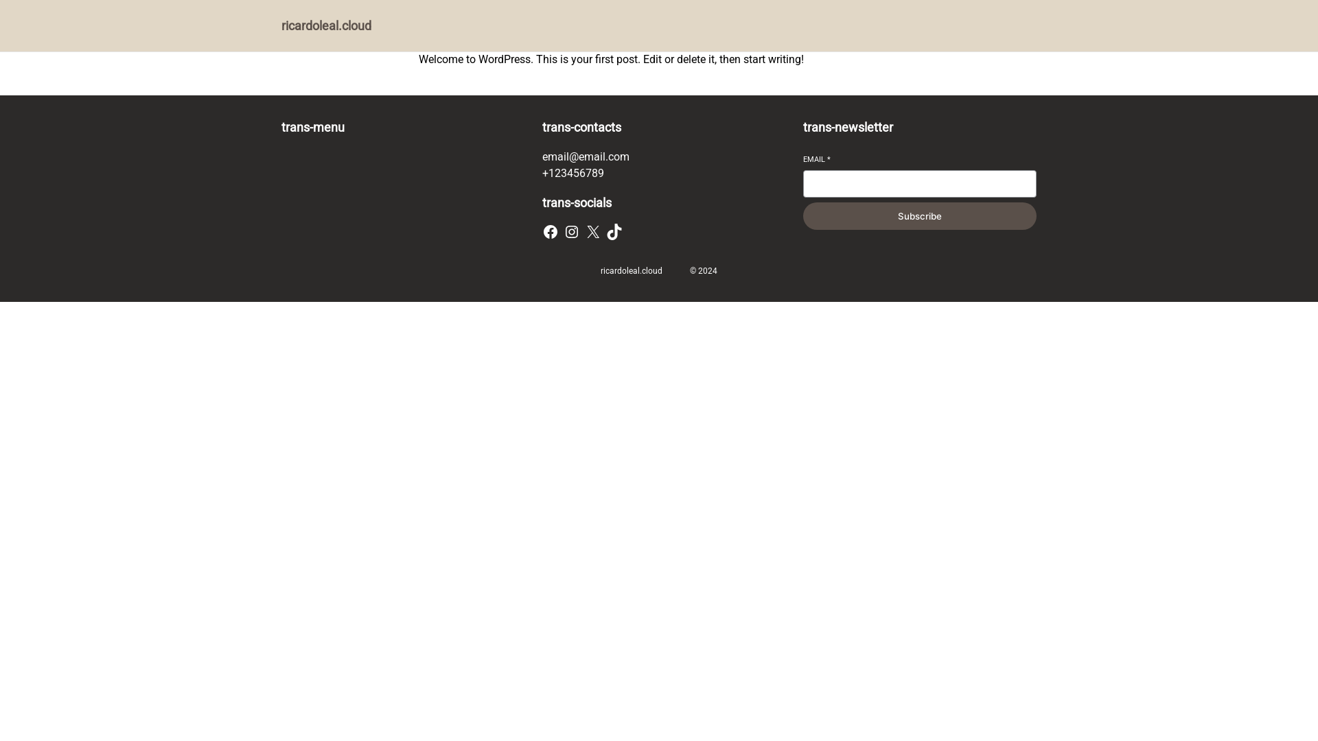 website screenshot of https://ricardoleal.cloud/