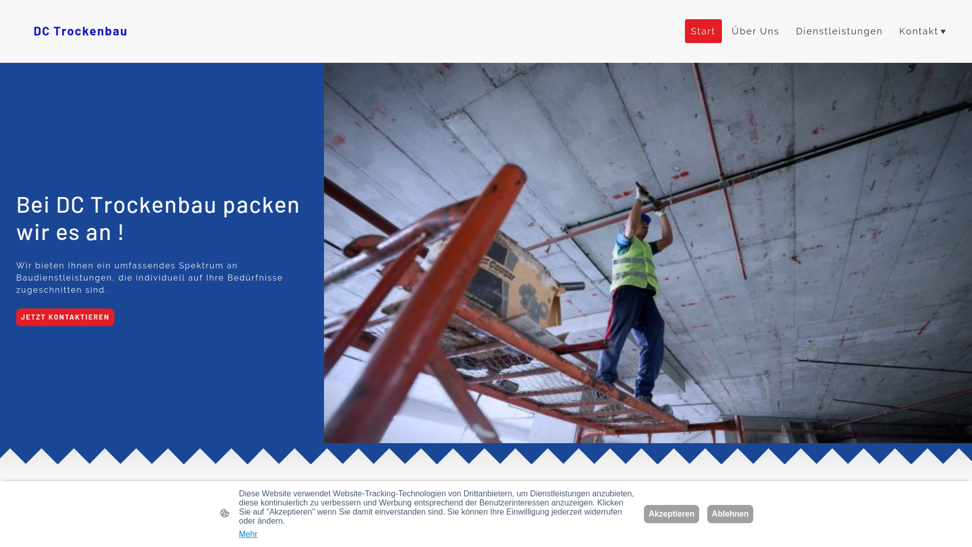 website screenshot of https://dctrockenbau.com/