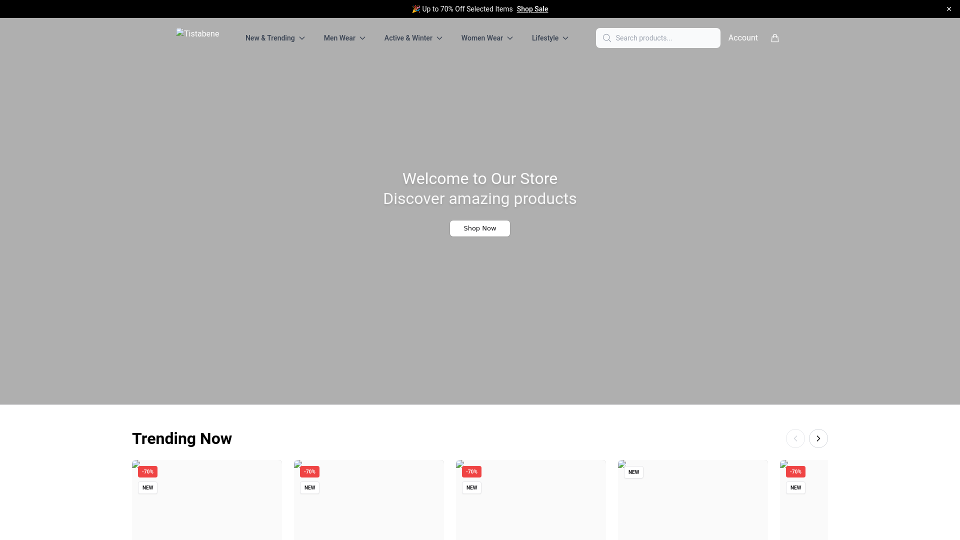 website screenshot of https://tistabene-style.shop