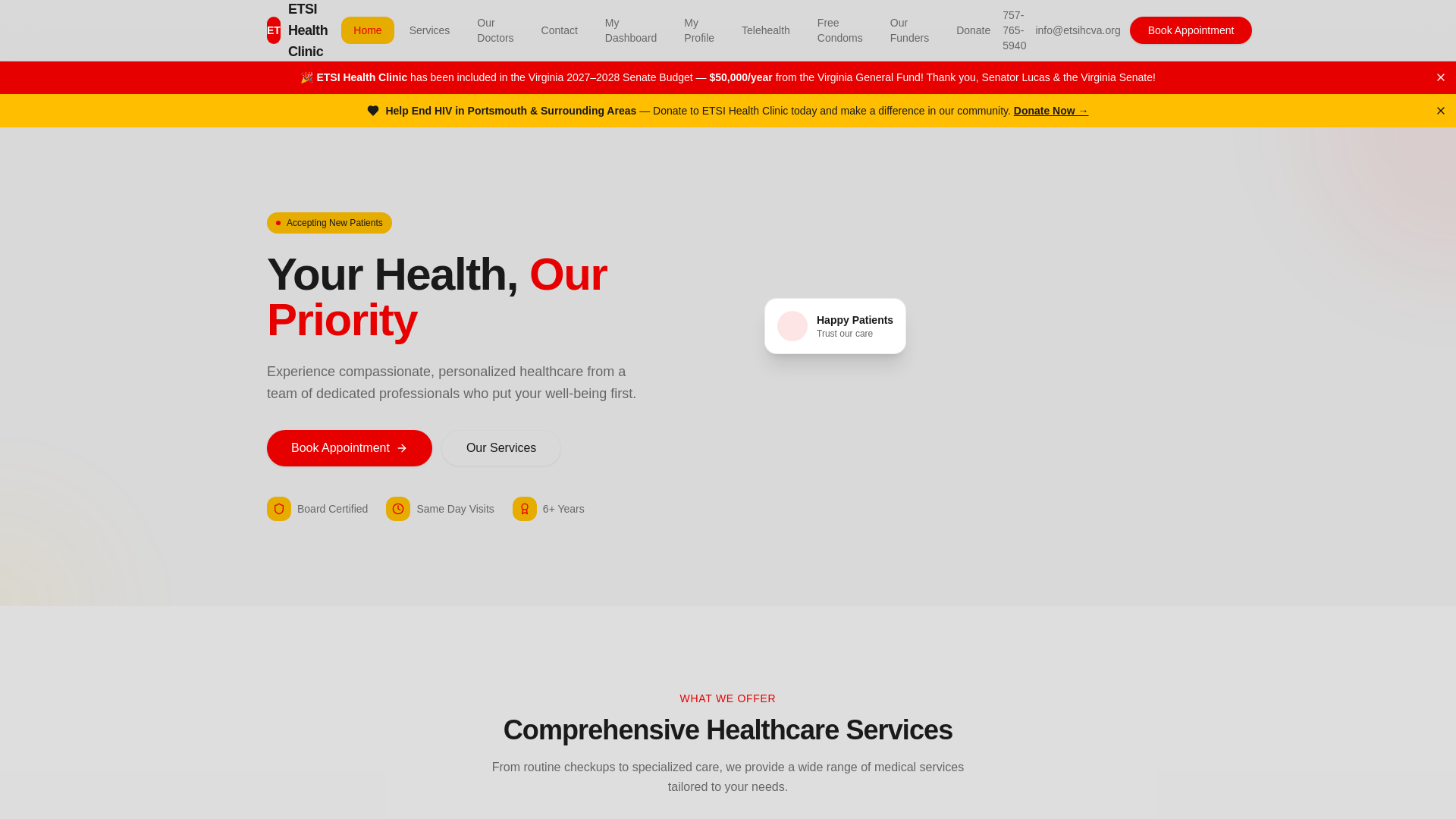 website screenshot of https://etsihcvas.org/