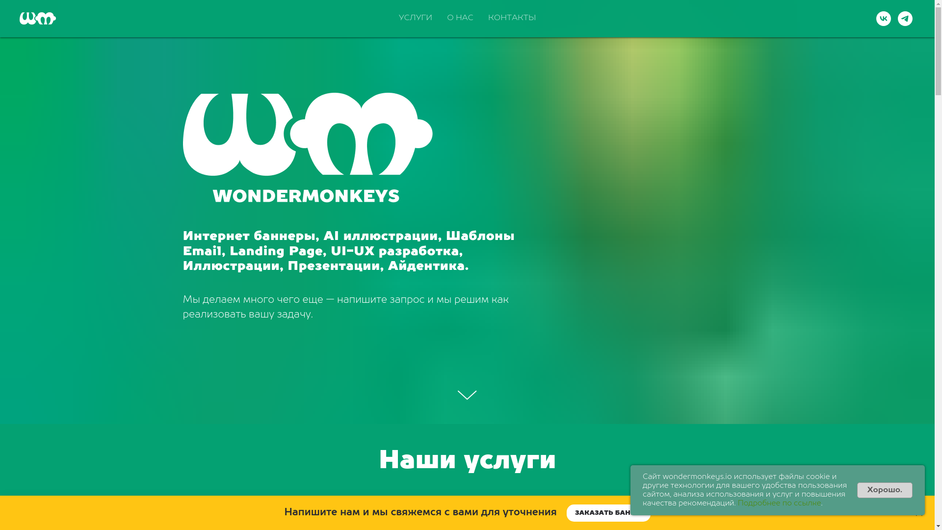 website screenshot of https://wondermonkeys.io/