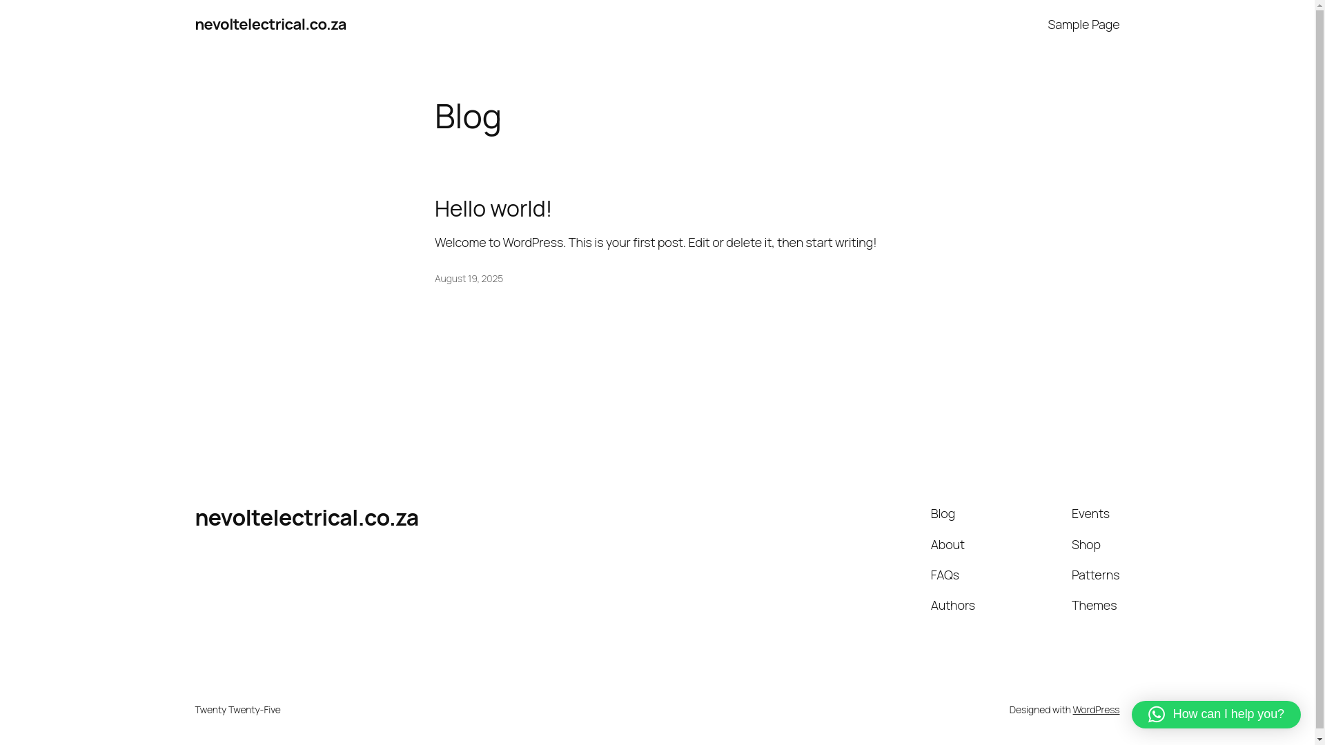 website screenshot of https://nevoltelectrical.co.za/