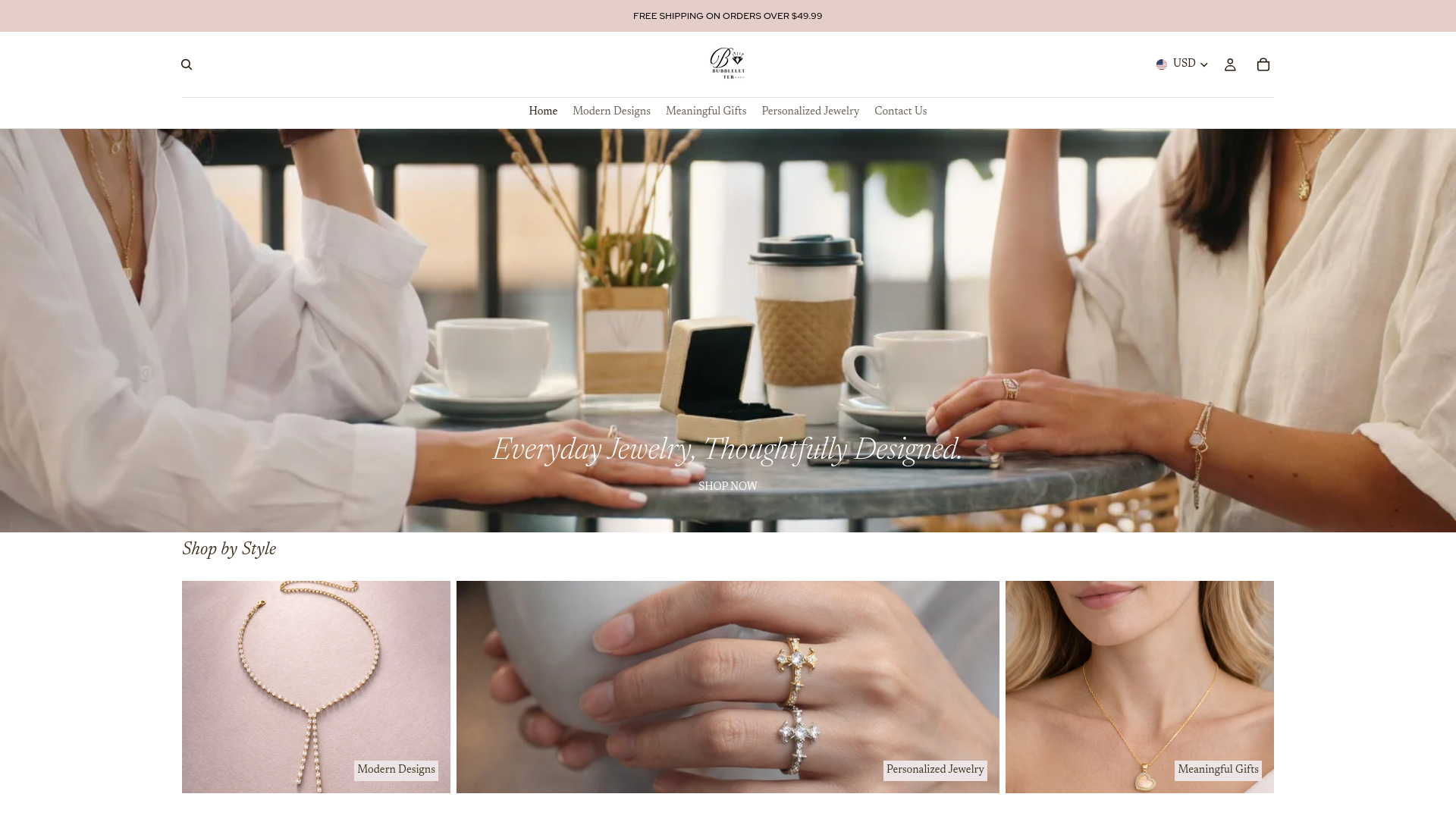 website screenshot of https://bubblelettershop.com