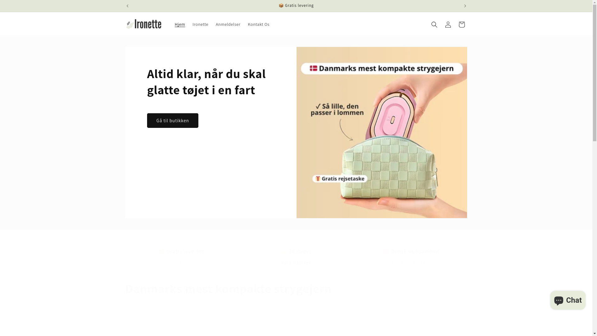 website screenshot of https://ironette.dk/