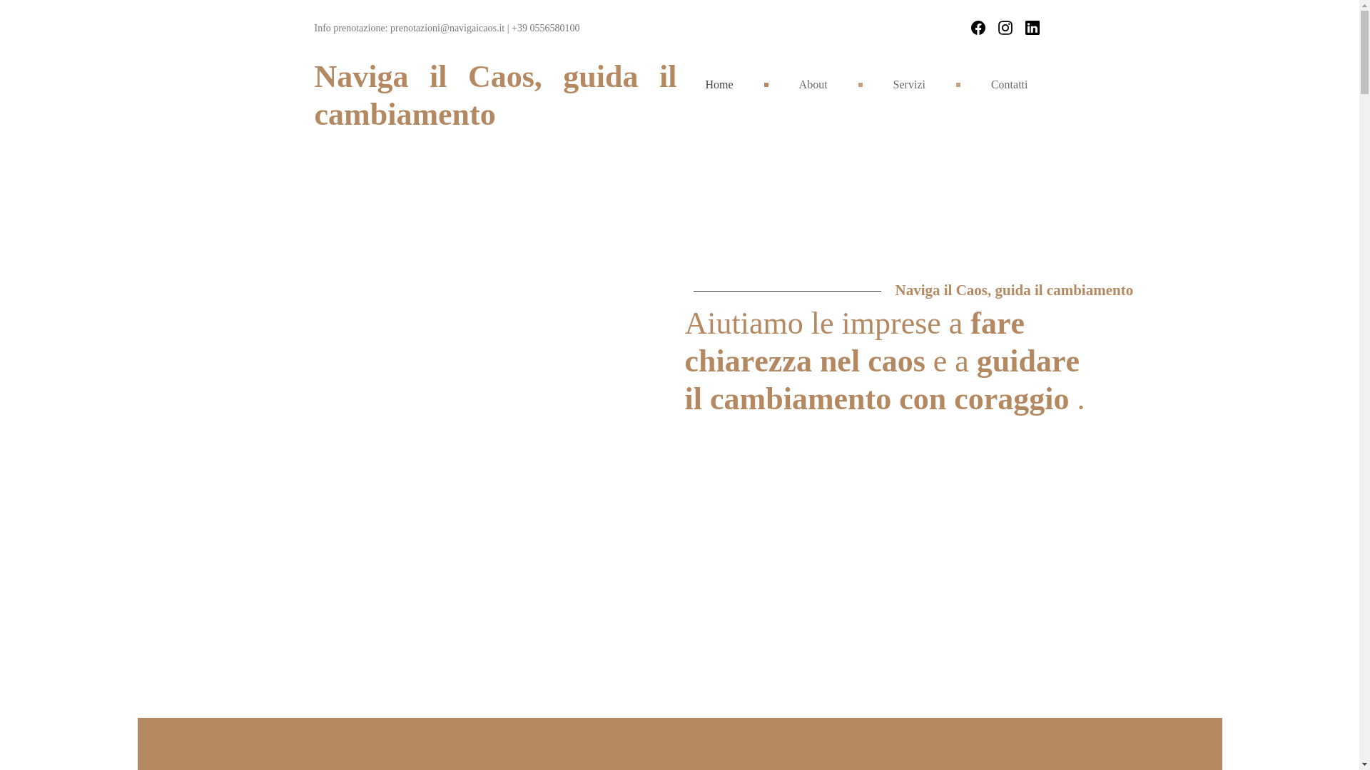 website screenshot of https://navigailcaosguidailcambiamento.it/