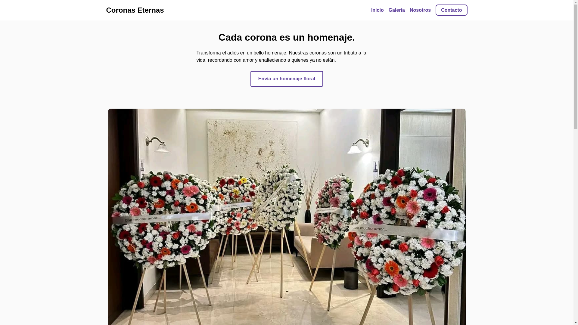 website screenshot of https://coronaseternas.com.mx/