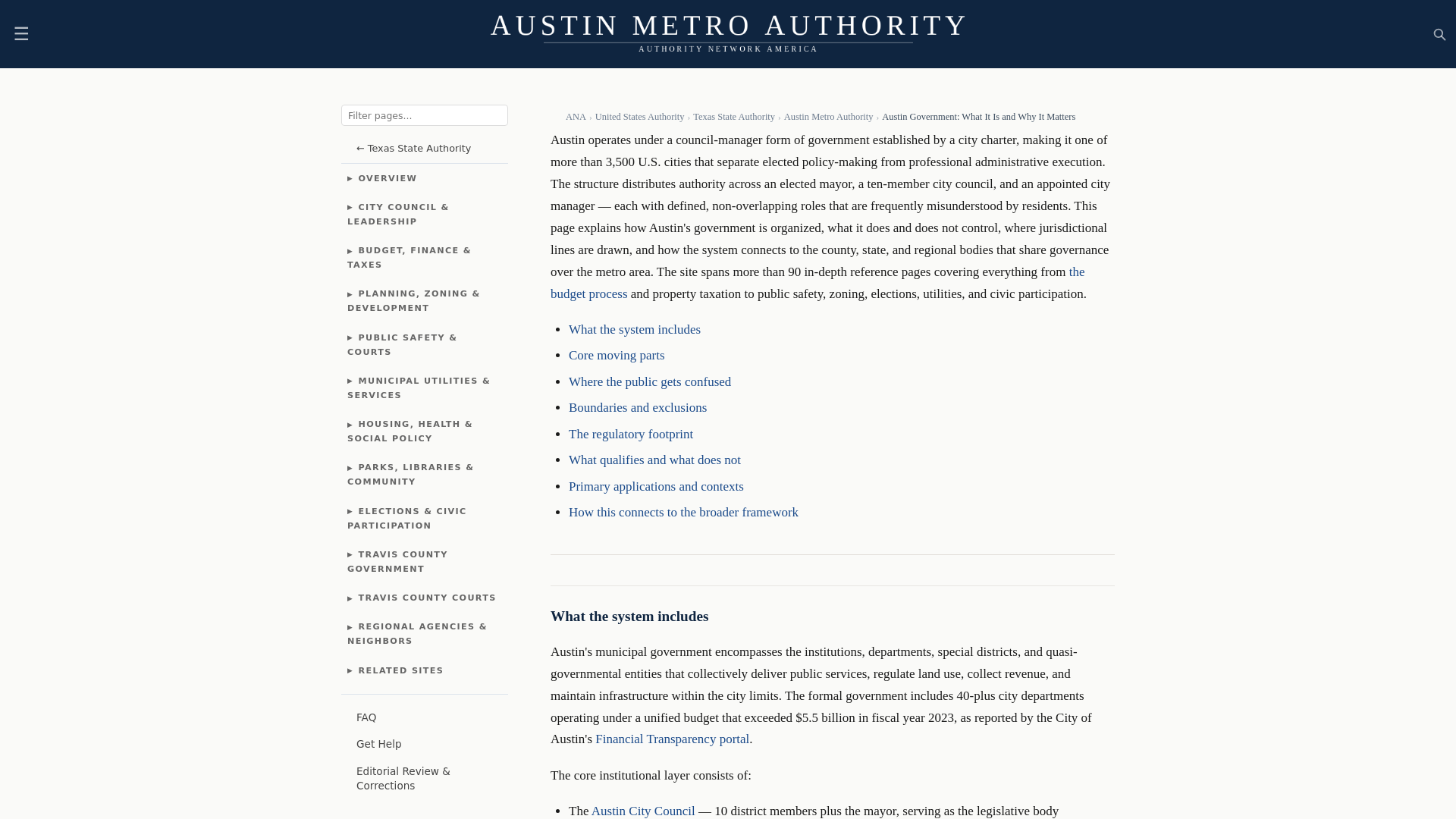 website screenshot of https://austinmetroauthority.com/