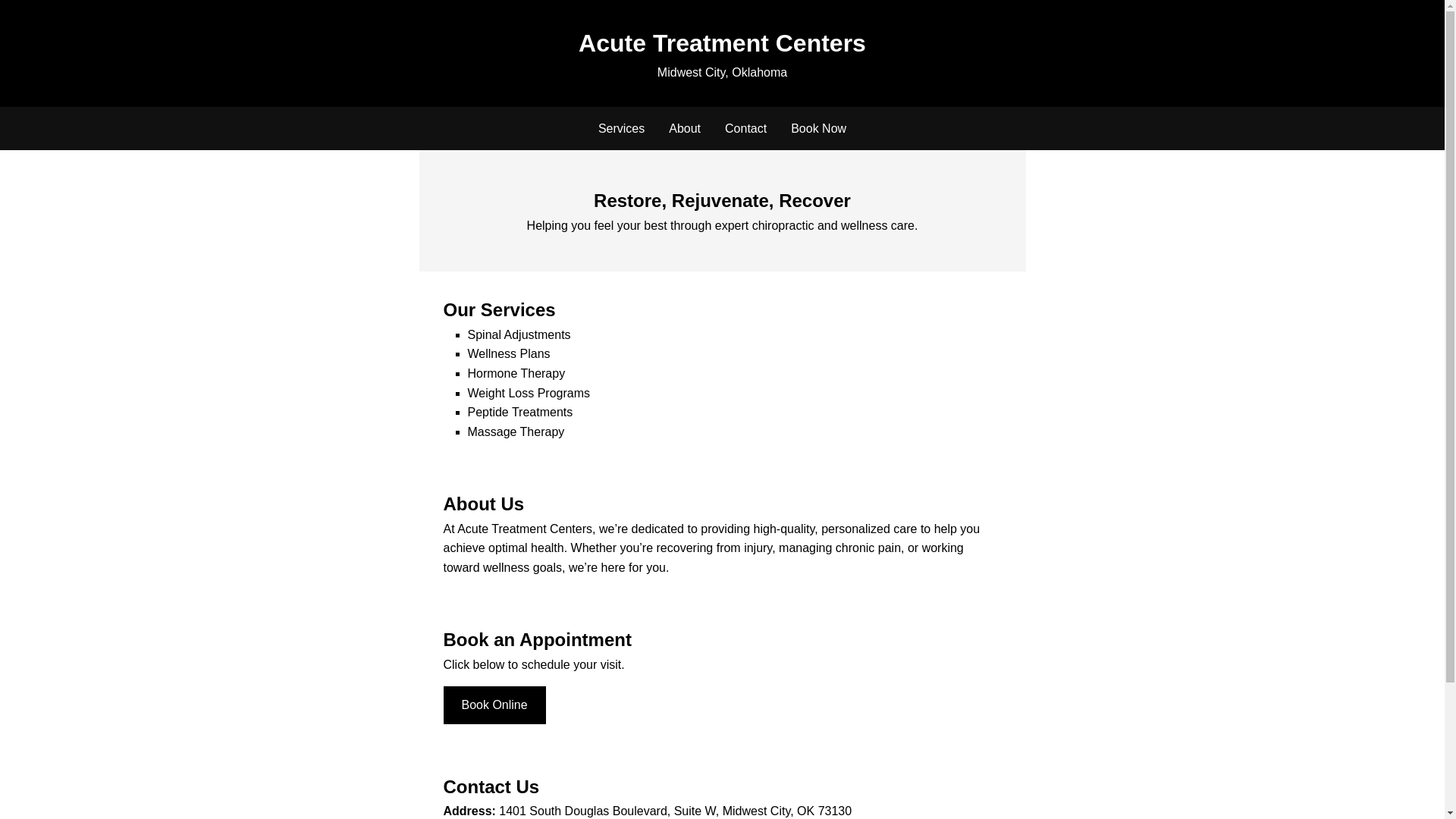 website screenshot of https://acutetreatmentcenters.com/