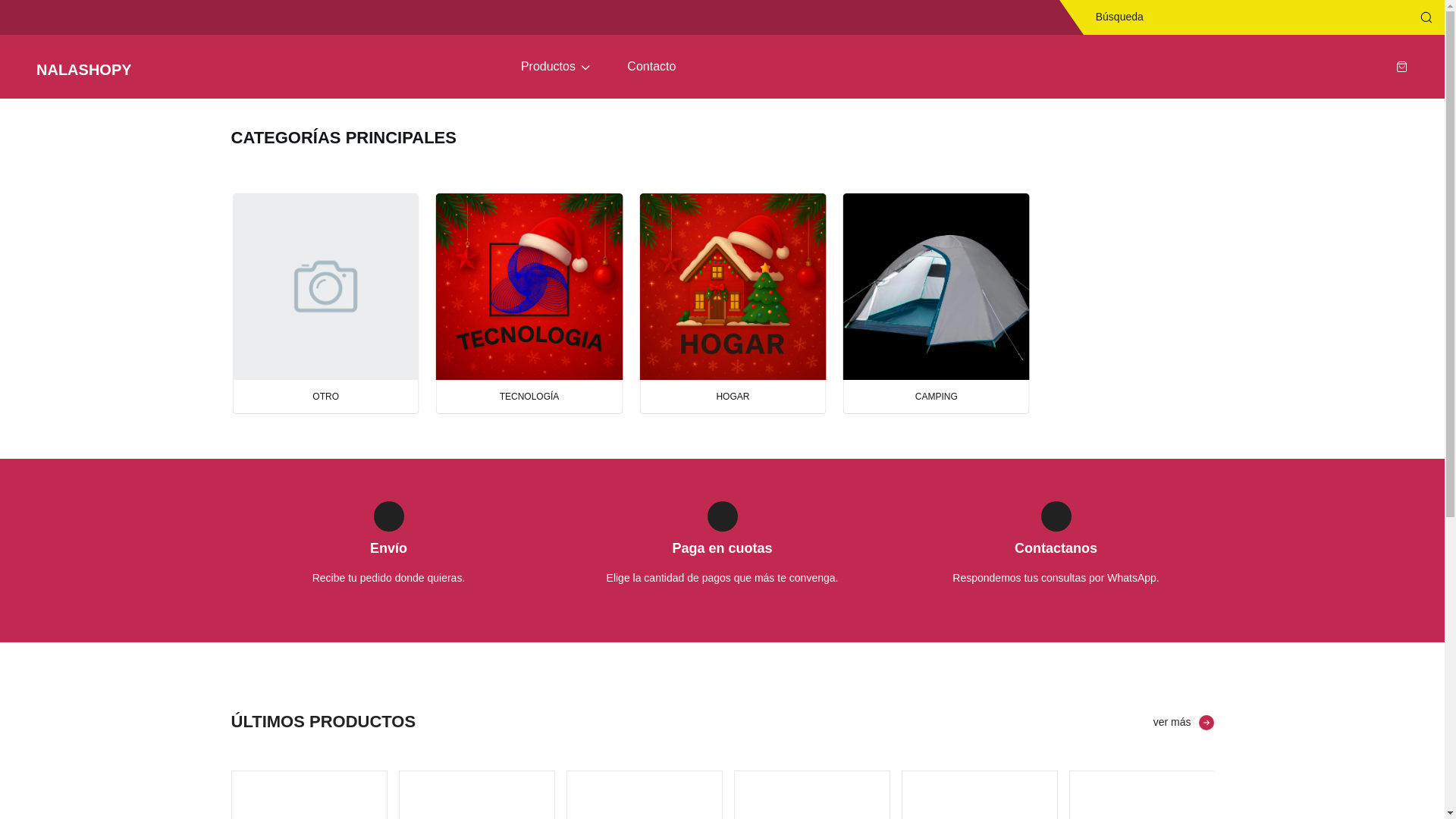 website screenshot of https://nalashopy.shop/