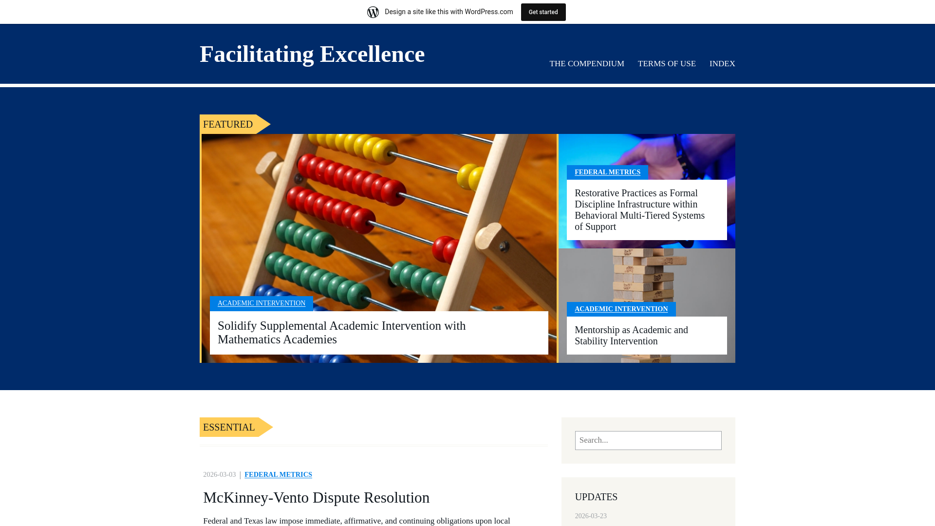 website screenshot of https://facilitatingexcellence.org/