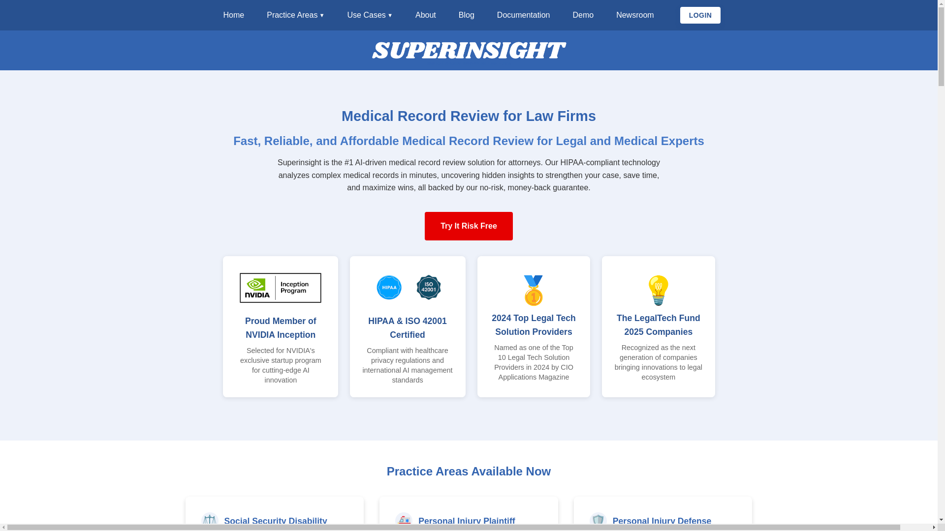 website screenshot of https://superinsight.ai/