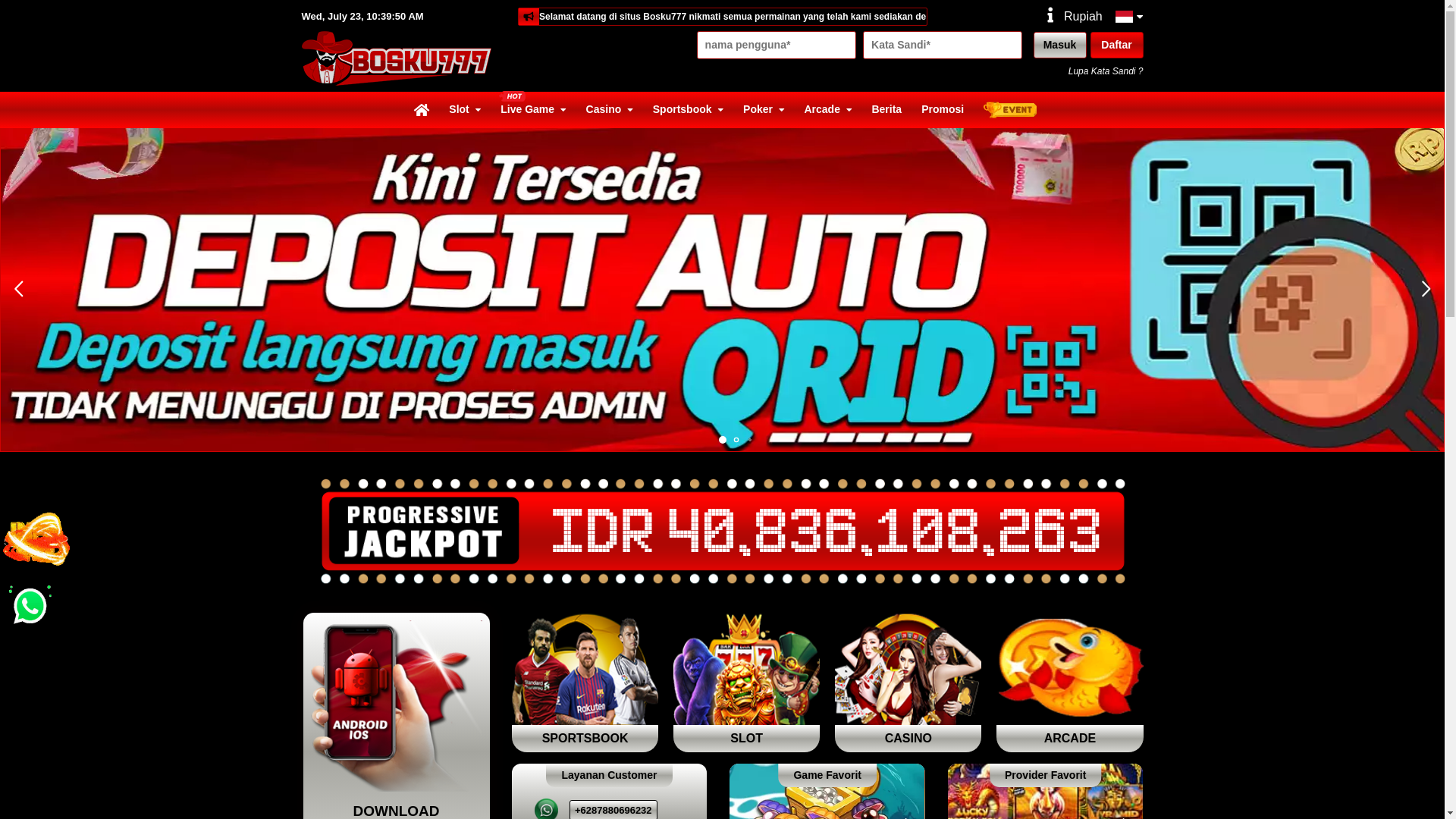 website screenshot of https://bosku777run.com/