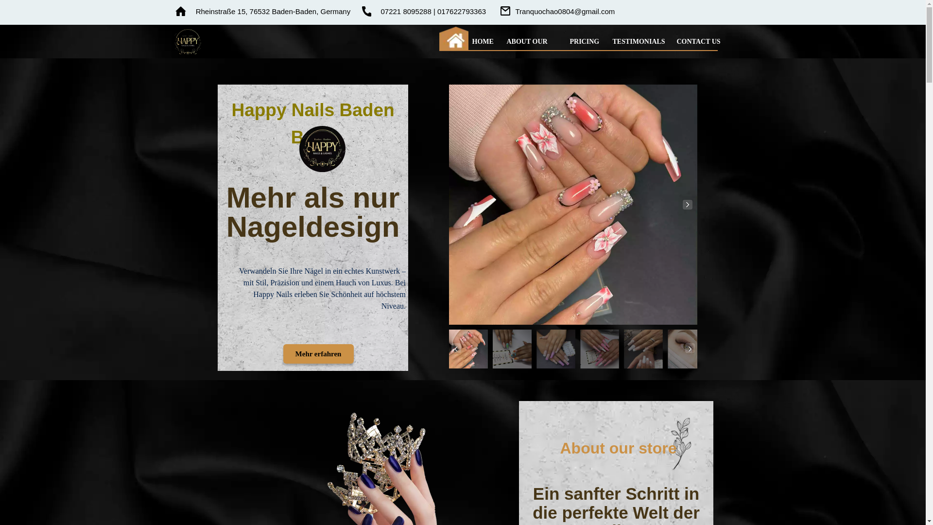 website screenshot of https://happynails-lashes-badenbaden.com/