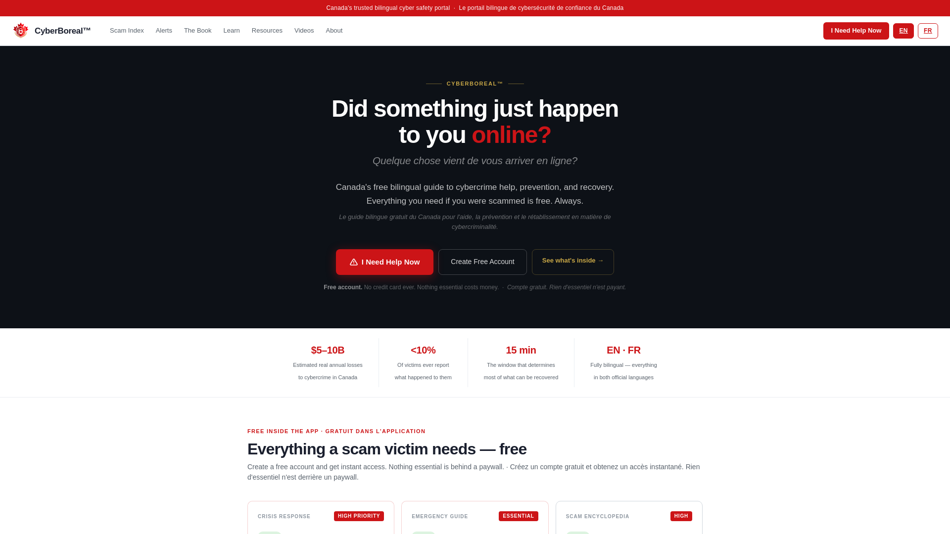 website screenshot of https://cyberboreal.ca/