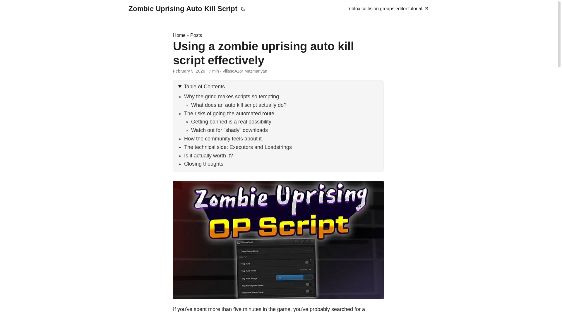 website screenshot of https://zombie-uprising-auto-kill-script.pages.dev/