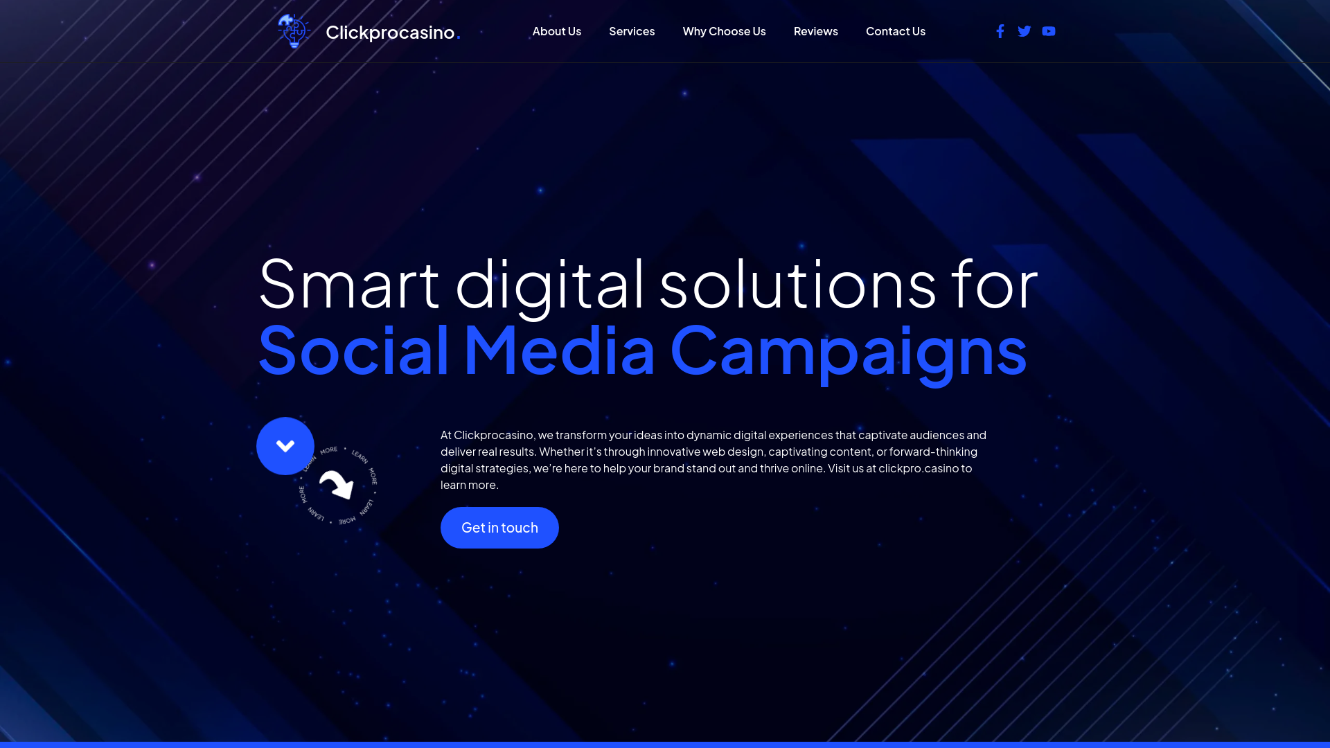 website screenshot of https://clickpro.casino/