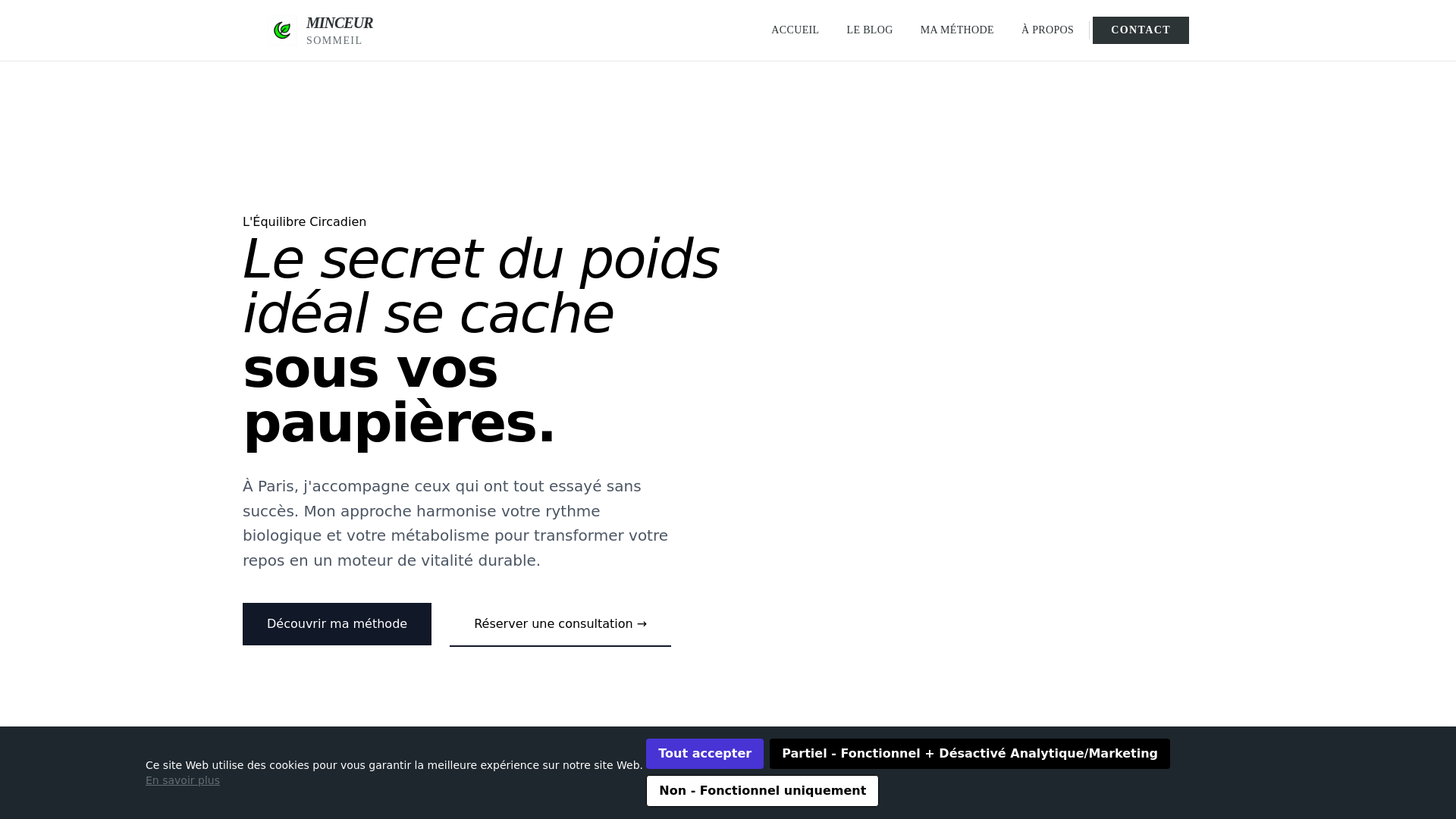 website screenshot of https://minceursommeilinfo.info/