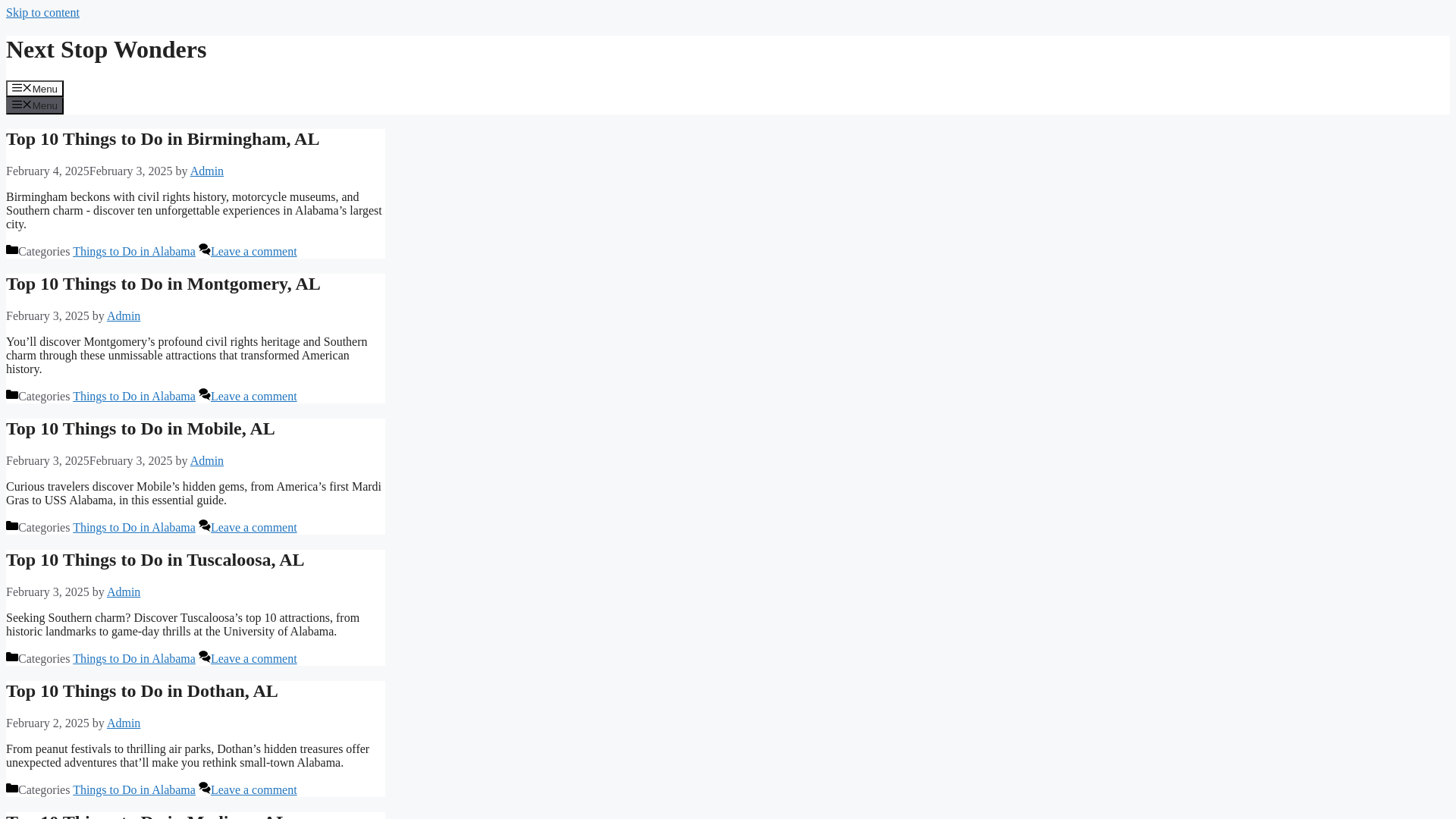 website screenshot of https://nextstopwonders.com