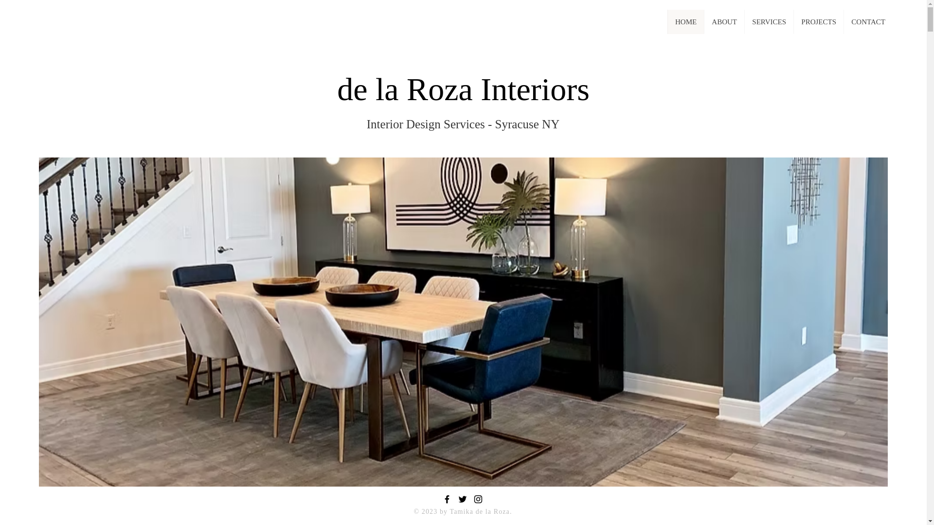 website screenshot of https://delarozainteriors.com/