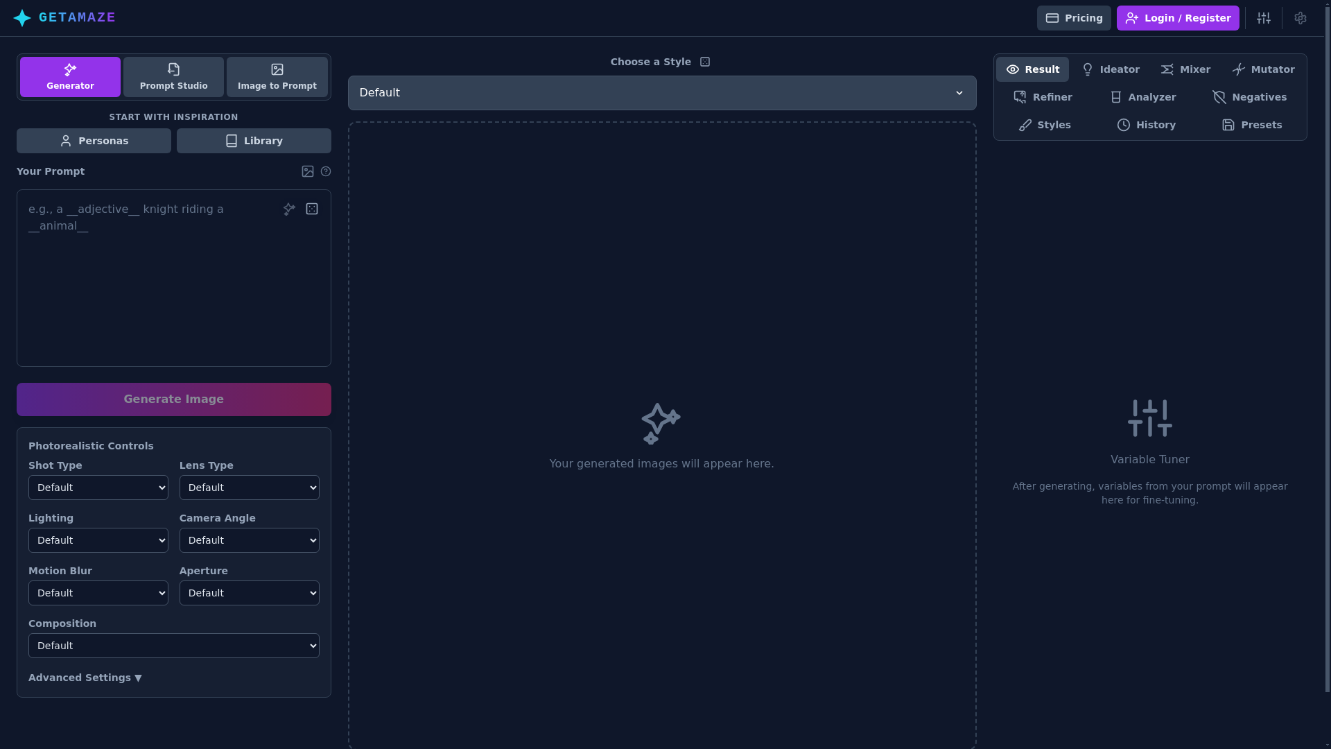 website screenshot of https://new-amaze-ai-image-generator.pages.dev/