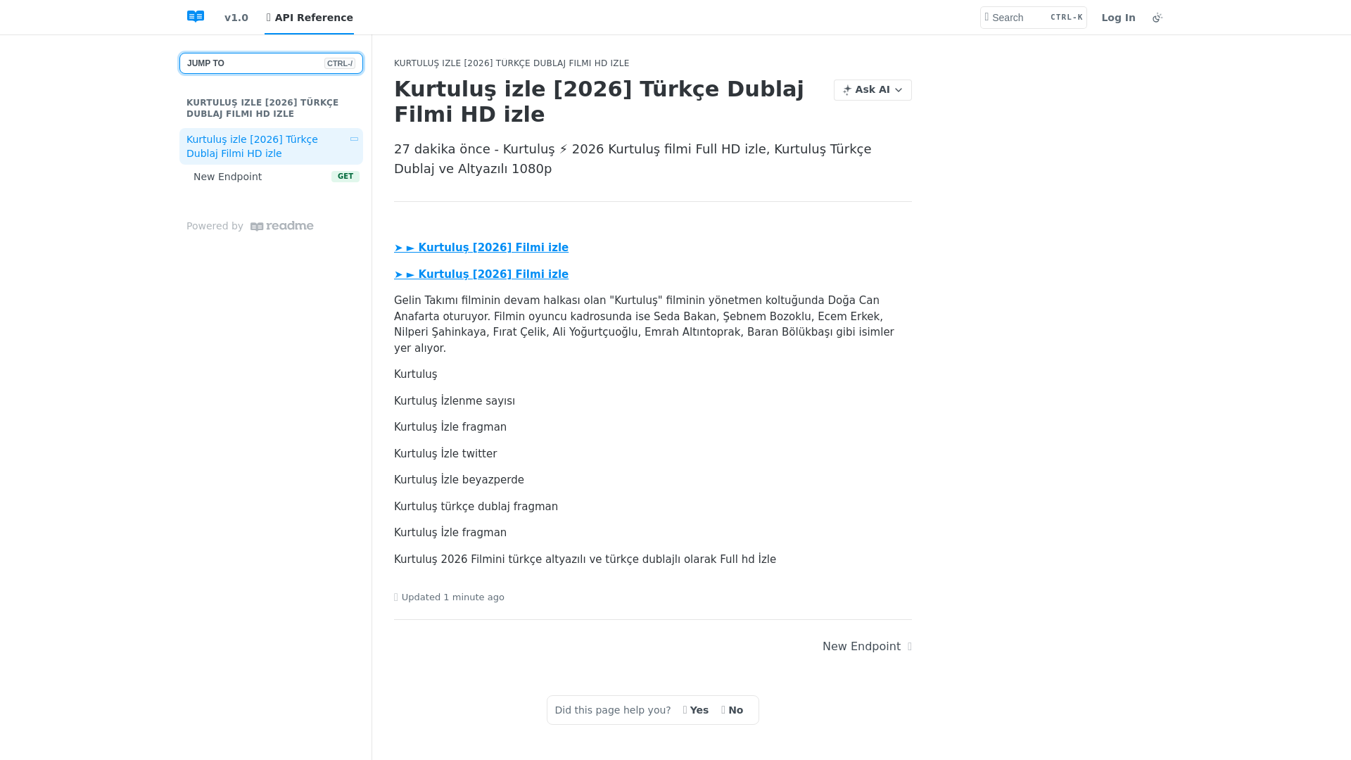 website screenshot of https://kurtulusfilmi.readme.io/reference/kurtulusfilmi