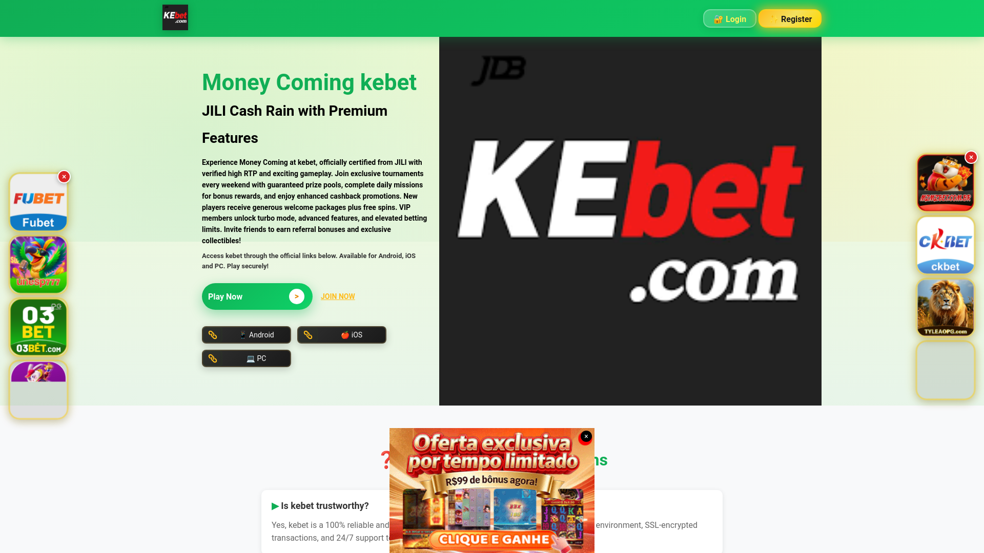 website screenshot of https://kebet-co.com