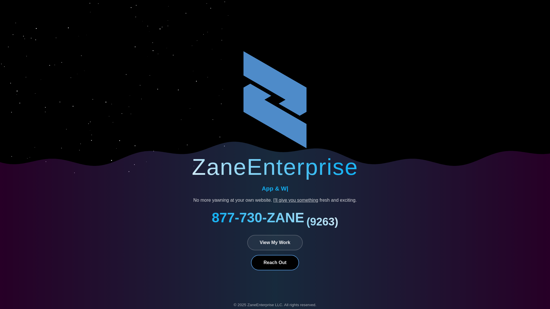 website screenshot of https://zaneenterprise-netsite.pages.dev/