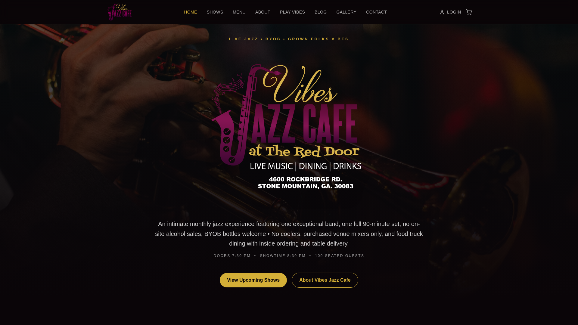 website screenshot of https://vibesjazzcafe.com/